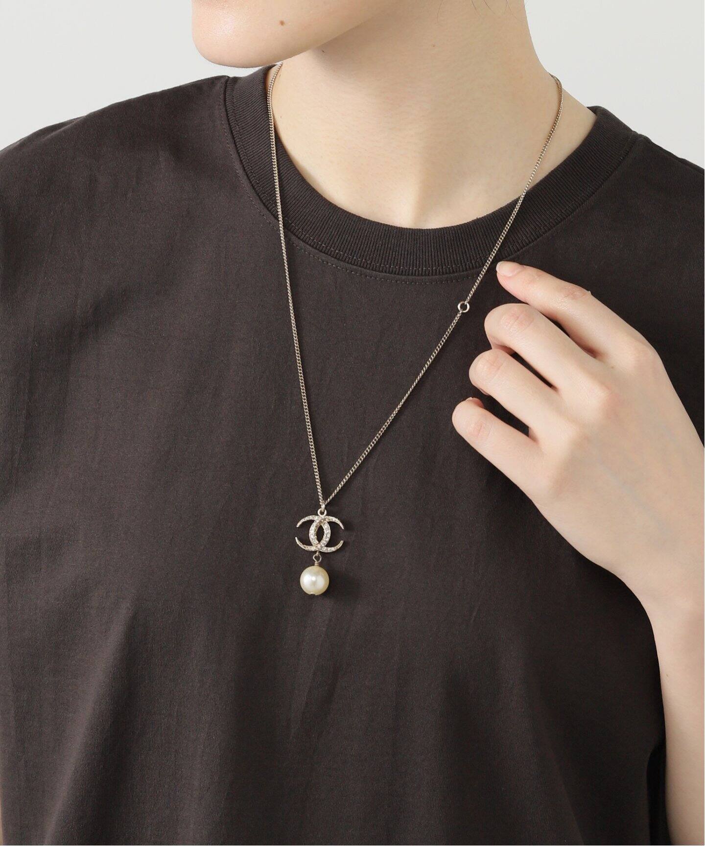 VINTAGE CHANEL/シャネル】CC necklace rs pearl（ネックレス