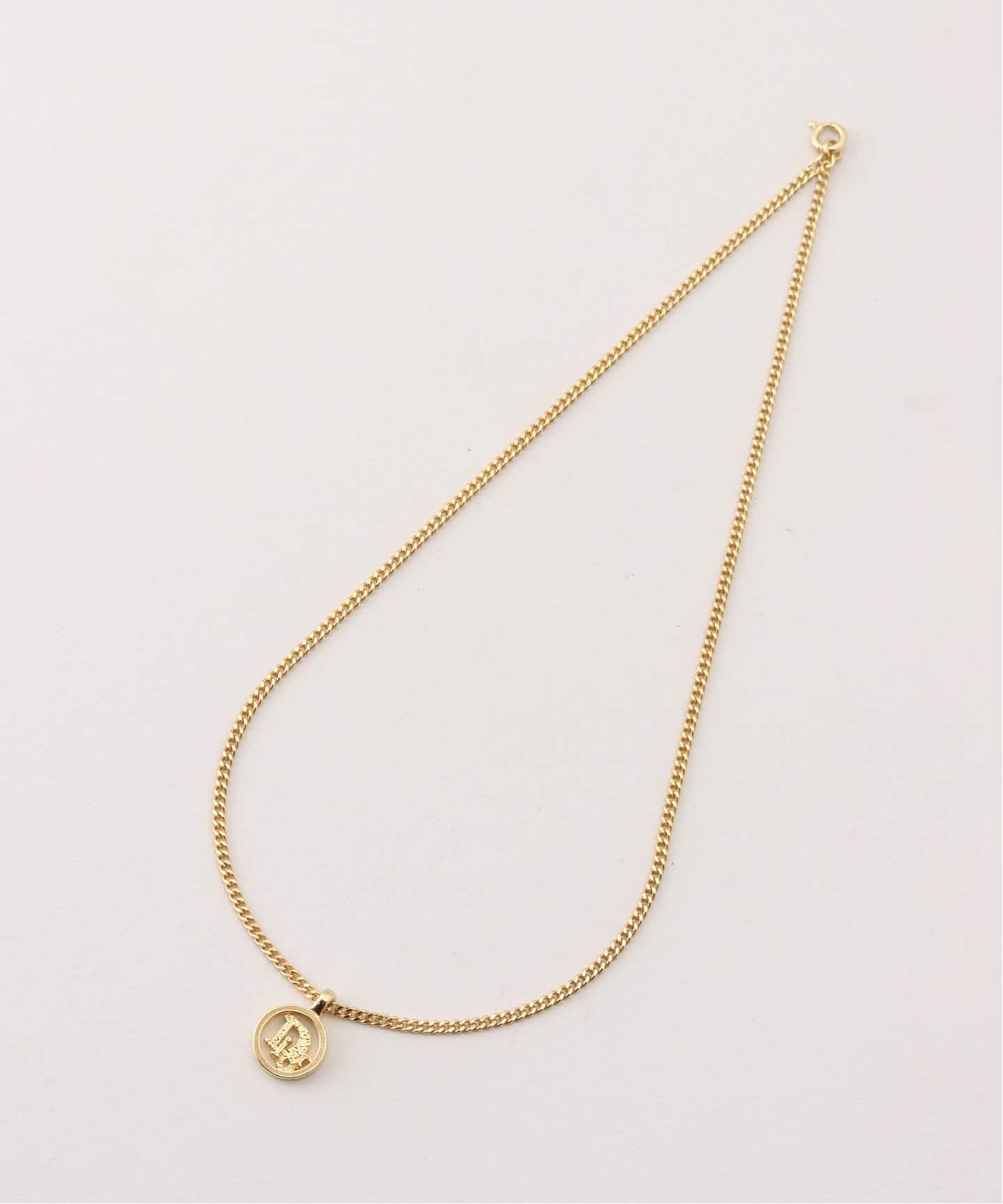 【Dior】ディオール★necklace★ネックレス ★ゴールド Christian Dior Gold Overlay Metal Necklace With Dior Name