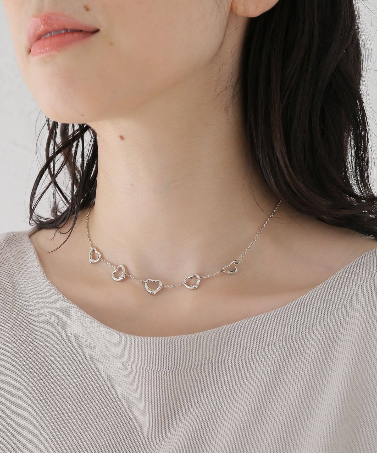 VINTAGE TIFFANY&Co./ティファニー】Open heart necklace 5charms