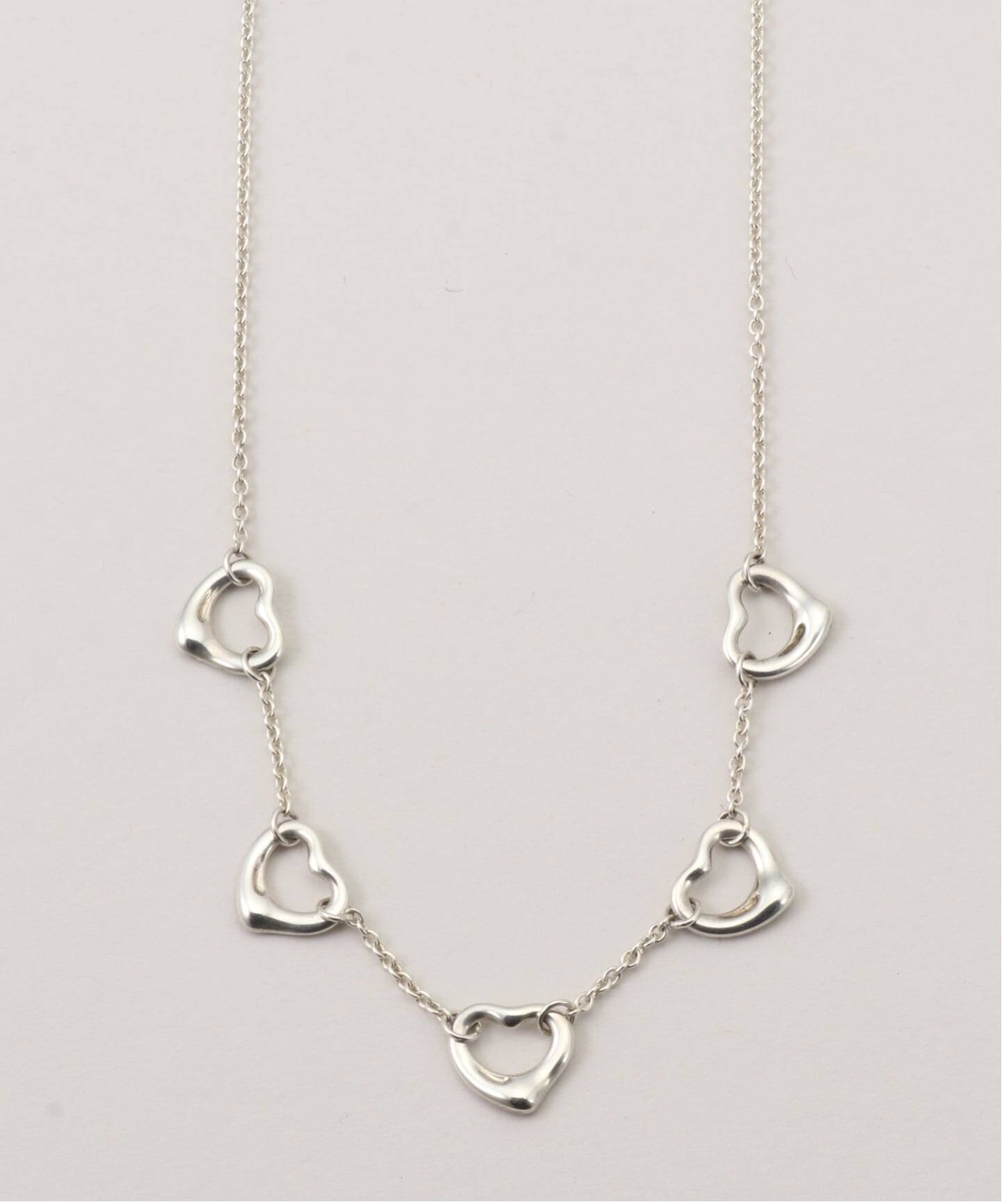 VINTAGE TIFFANY&Co./ティファニー】Open heart necklace 5charms 