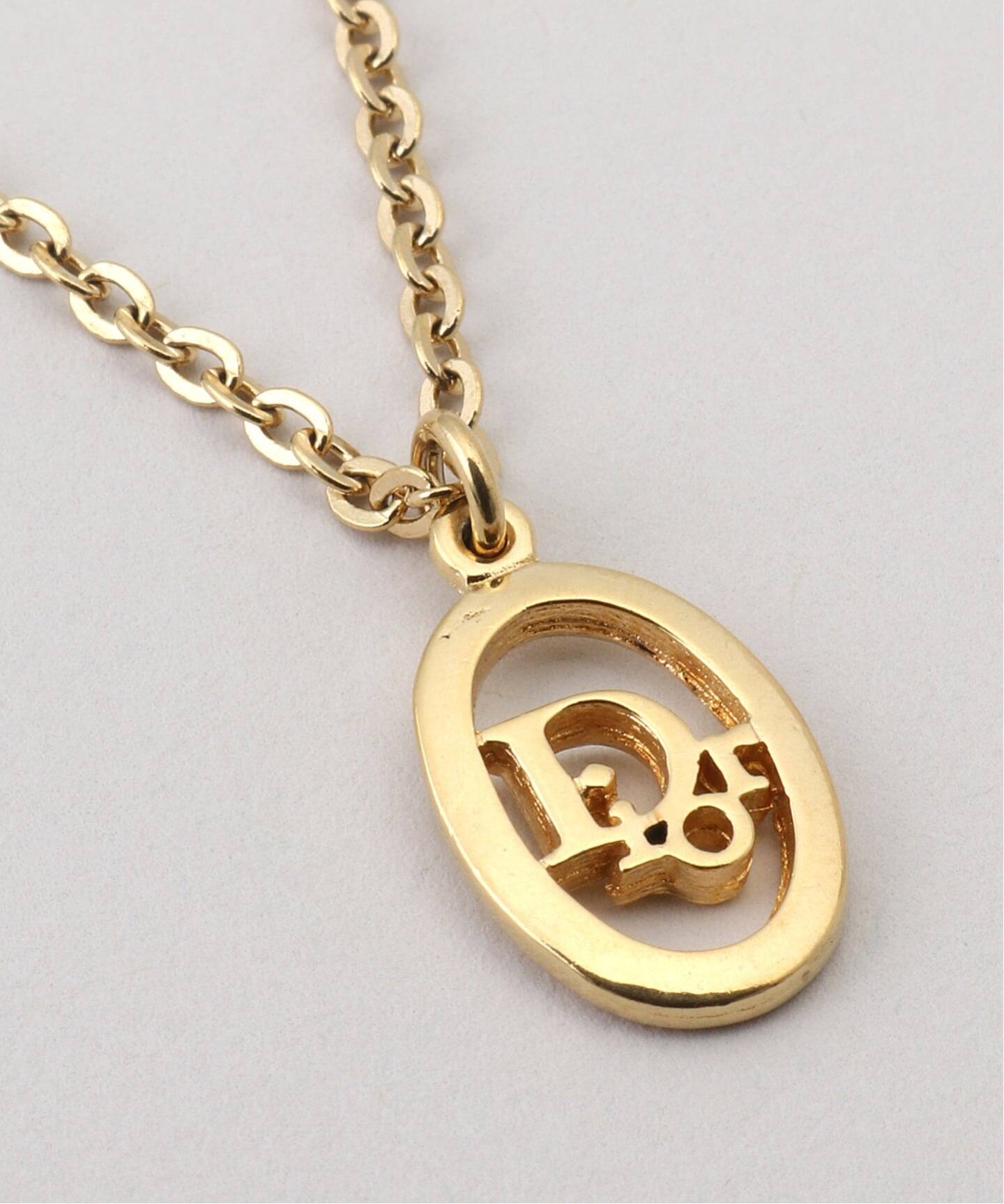 VINTAGE DIOR/ディオール】necklace logo oval（ネックレス