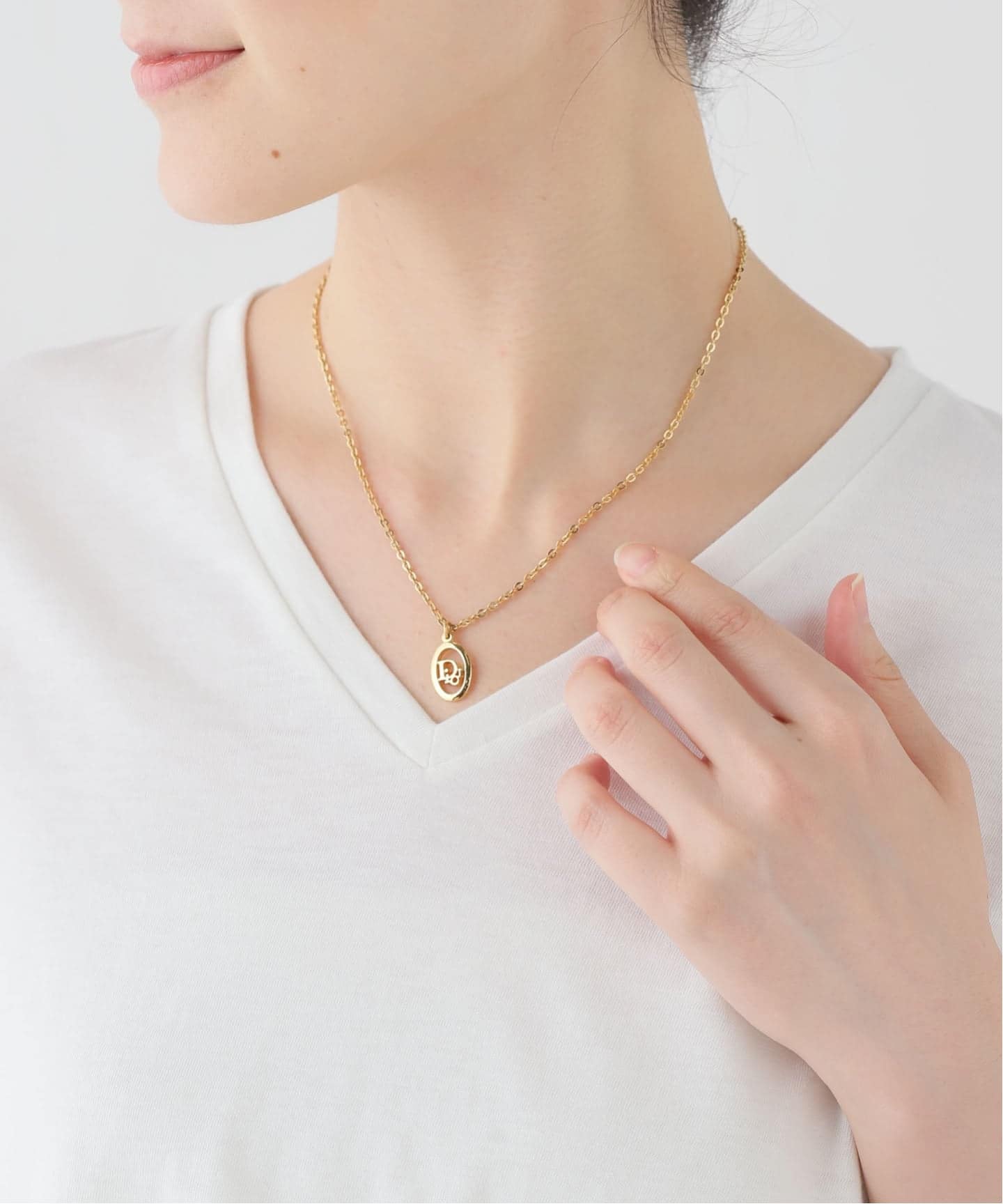 VINTAGE DIOR/ディオール】necklace logo oval（ネックレス