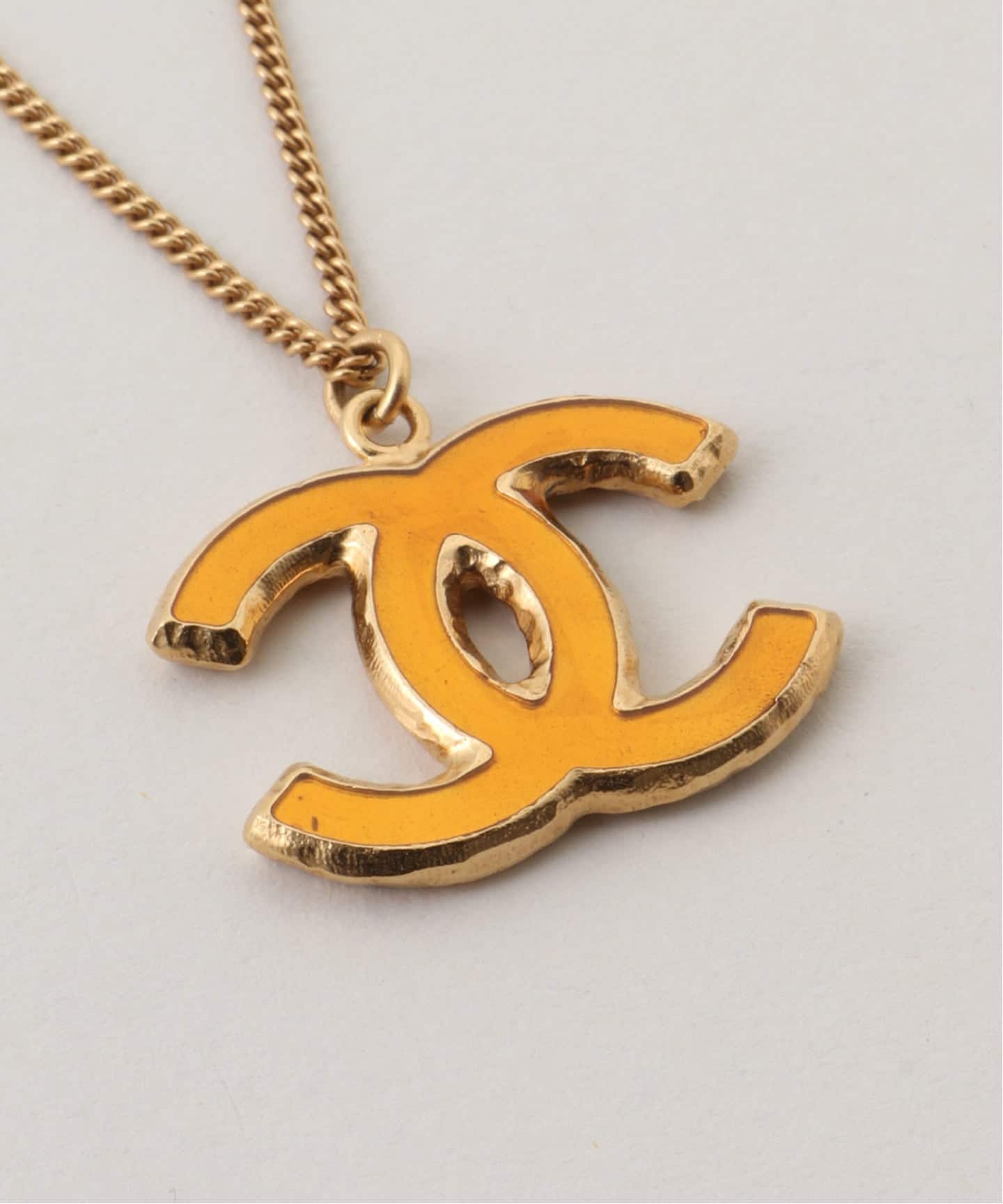 VINTAGE CHANEL/シャネル】CC necklace orange（ネックレス