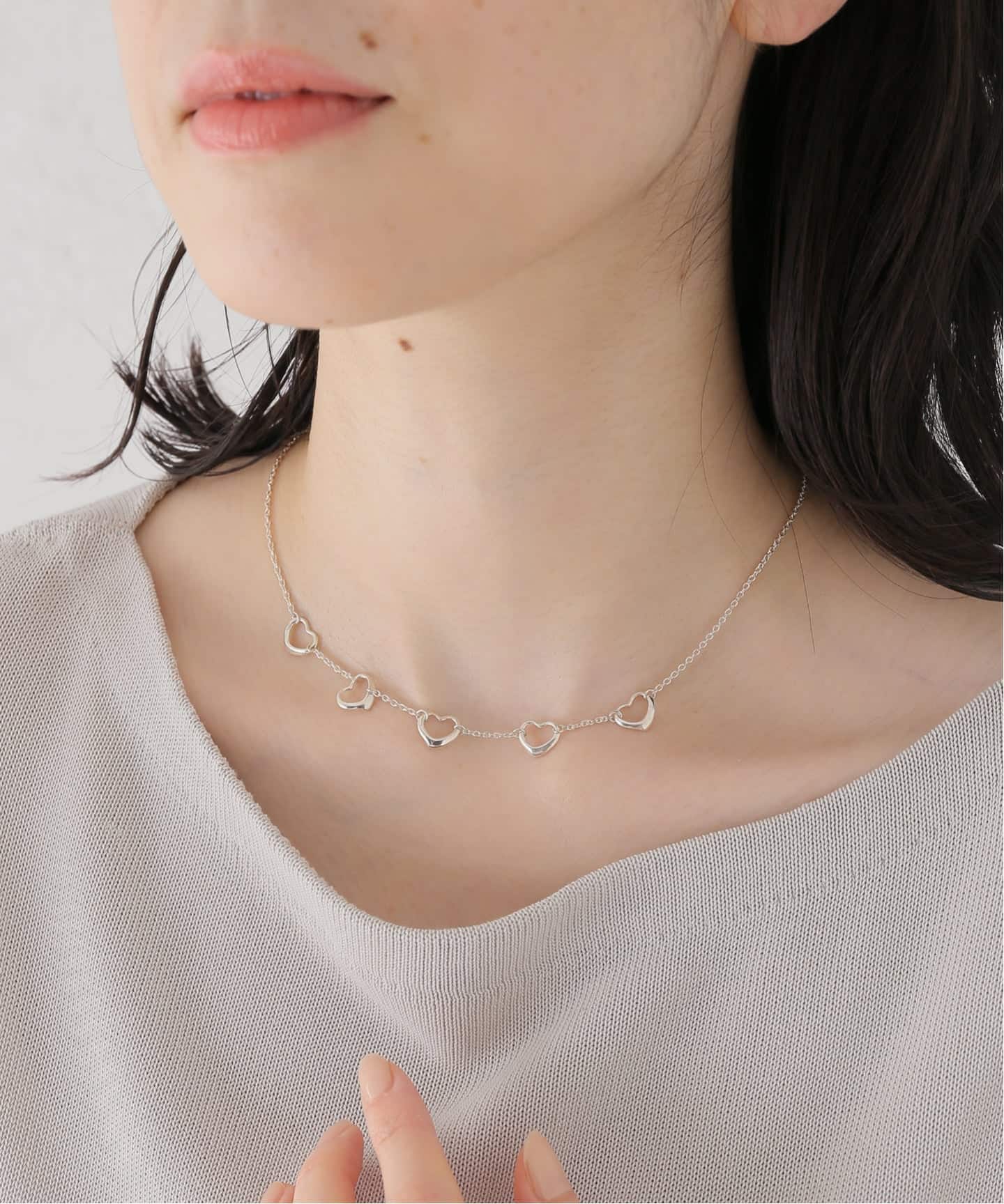 VINTAGE TIFFANY&Co./ティファニー】Open heart necklace 5charms