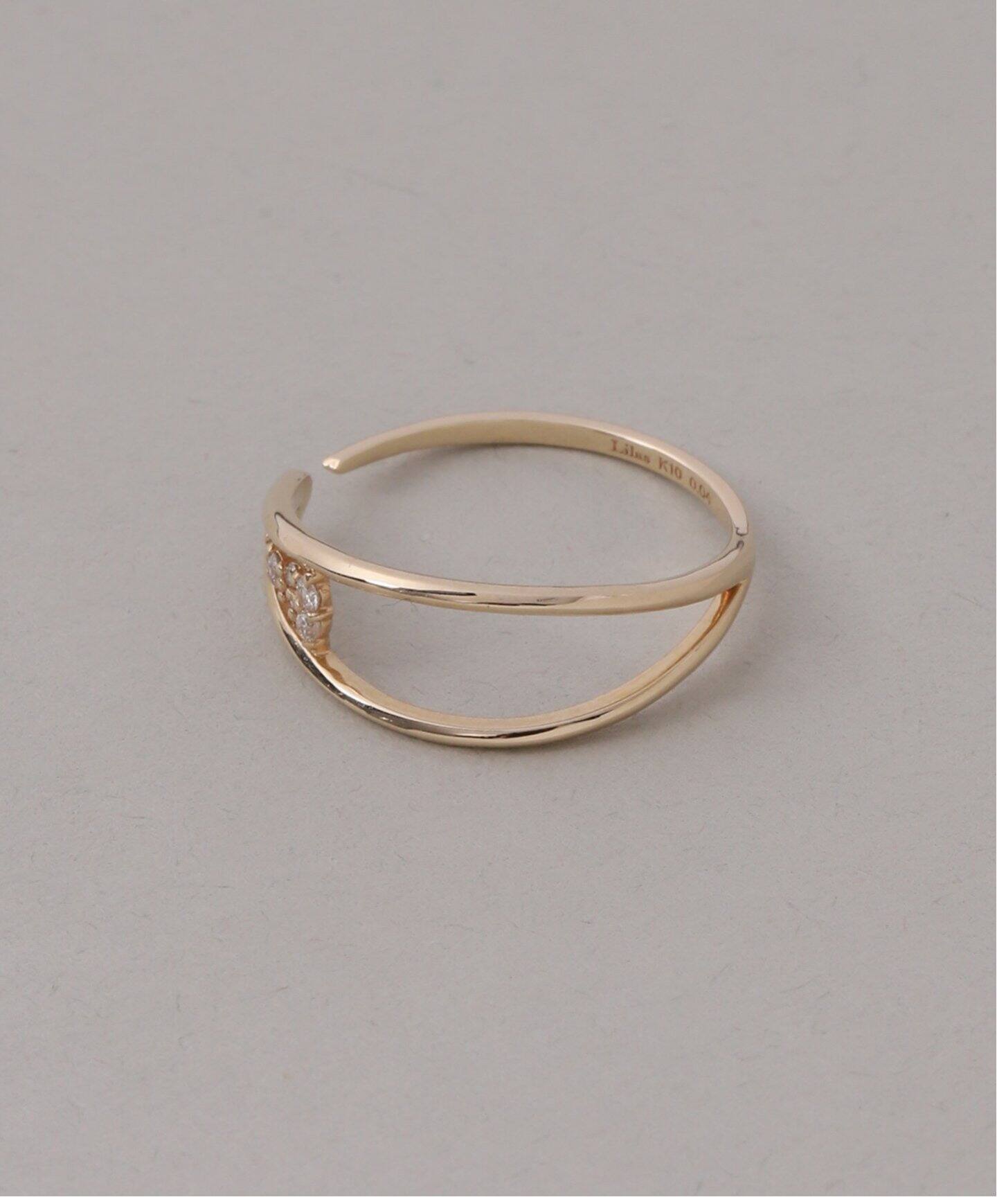 V型フォークダイヤリング K10（リング）｜Lilas（リラ）の通販