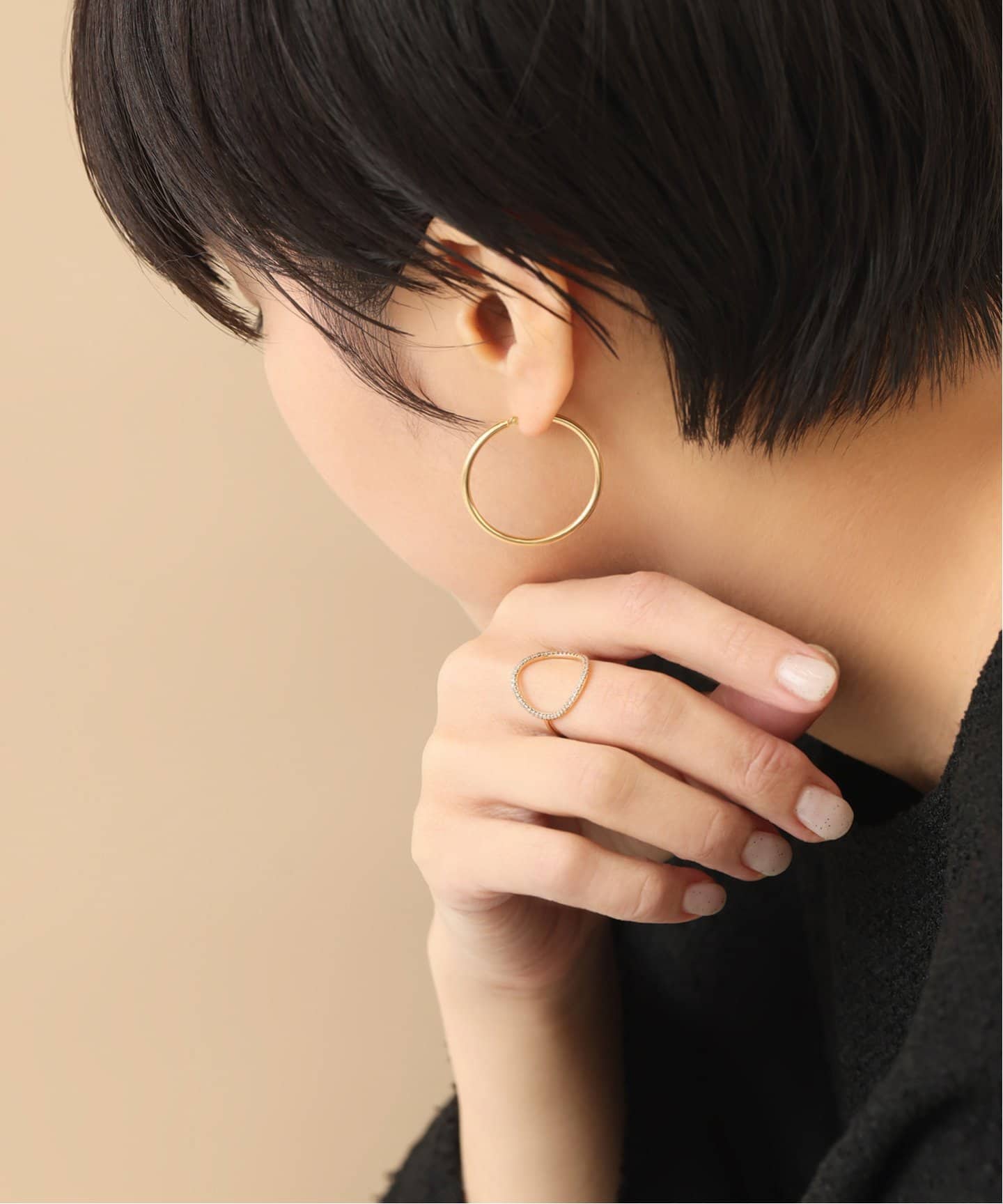 Lilas 10金オーバルラインダイヤリング オーバルラインダイヤリング K10（リング）｜Lilas（リラ）の
