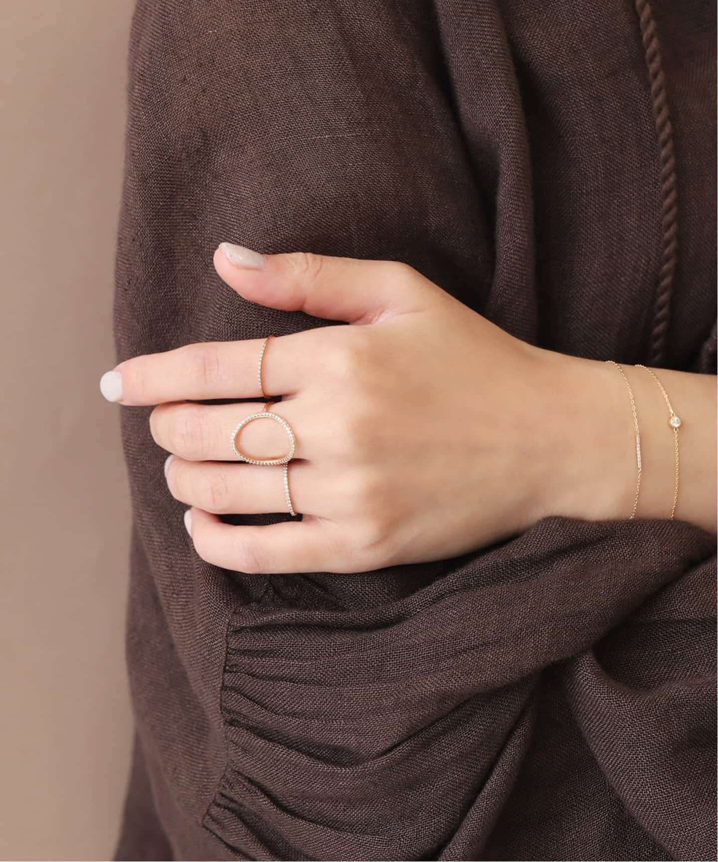 Lilas 10金オーバルラインダイヤリング オーバルラインダイヤリング K10（リング）｜Lilas（リラ）の
