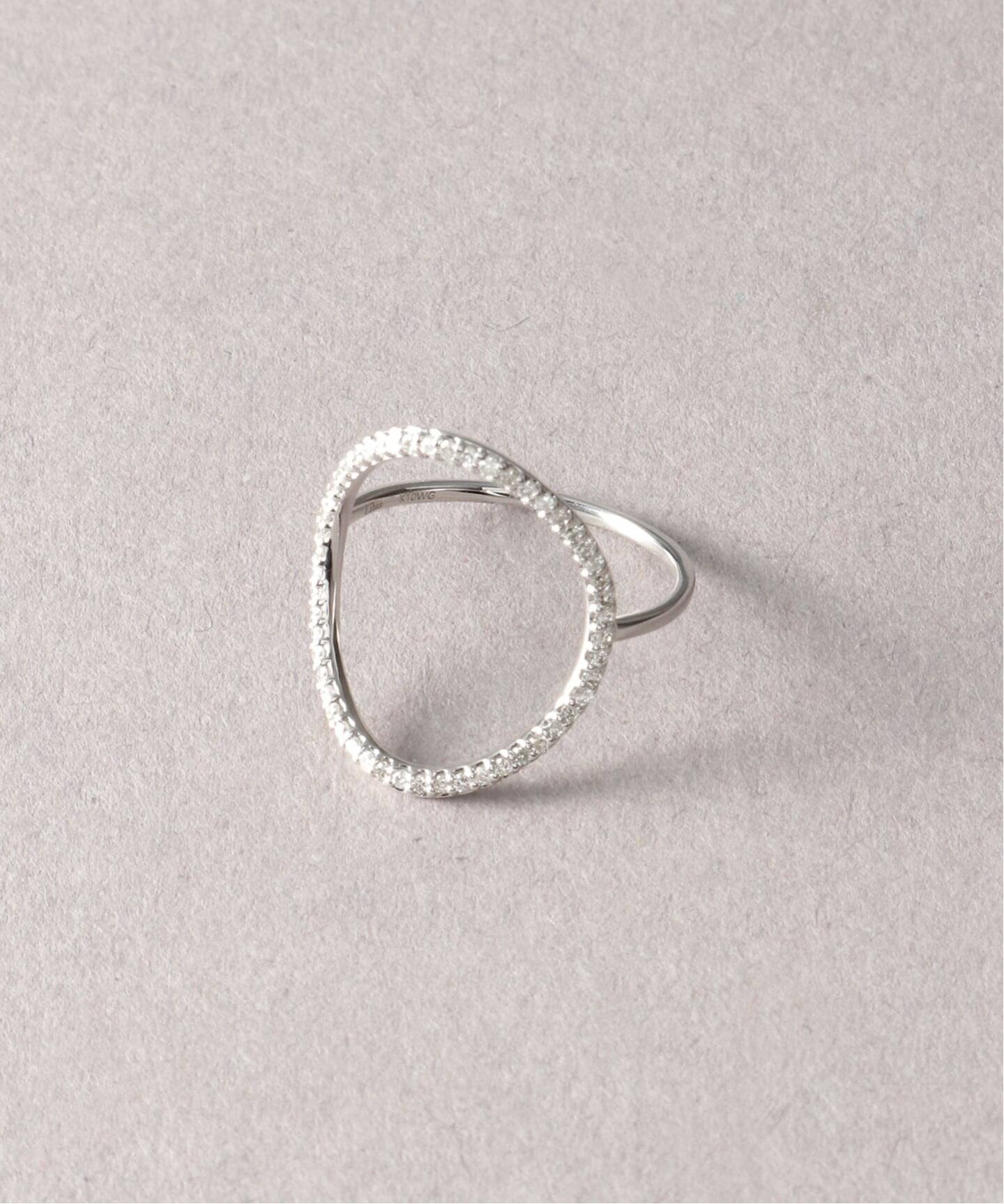 オーバルラインダイヤリングWG K10（リング）｜Lilas（リラ）の