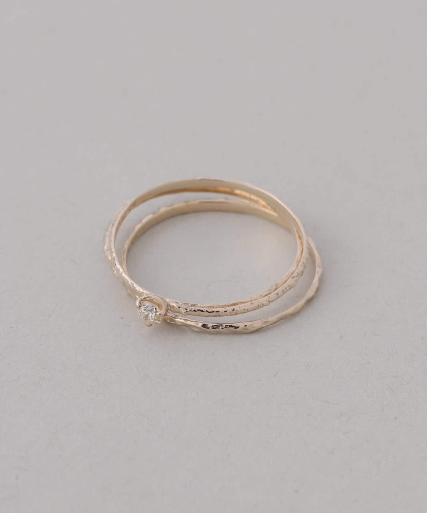 予約》10thテクスチャー3本ダイヤリング K10（リング）｜Lilas（リラ