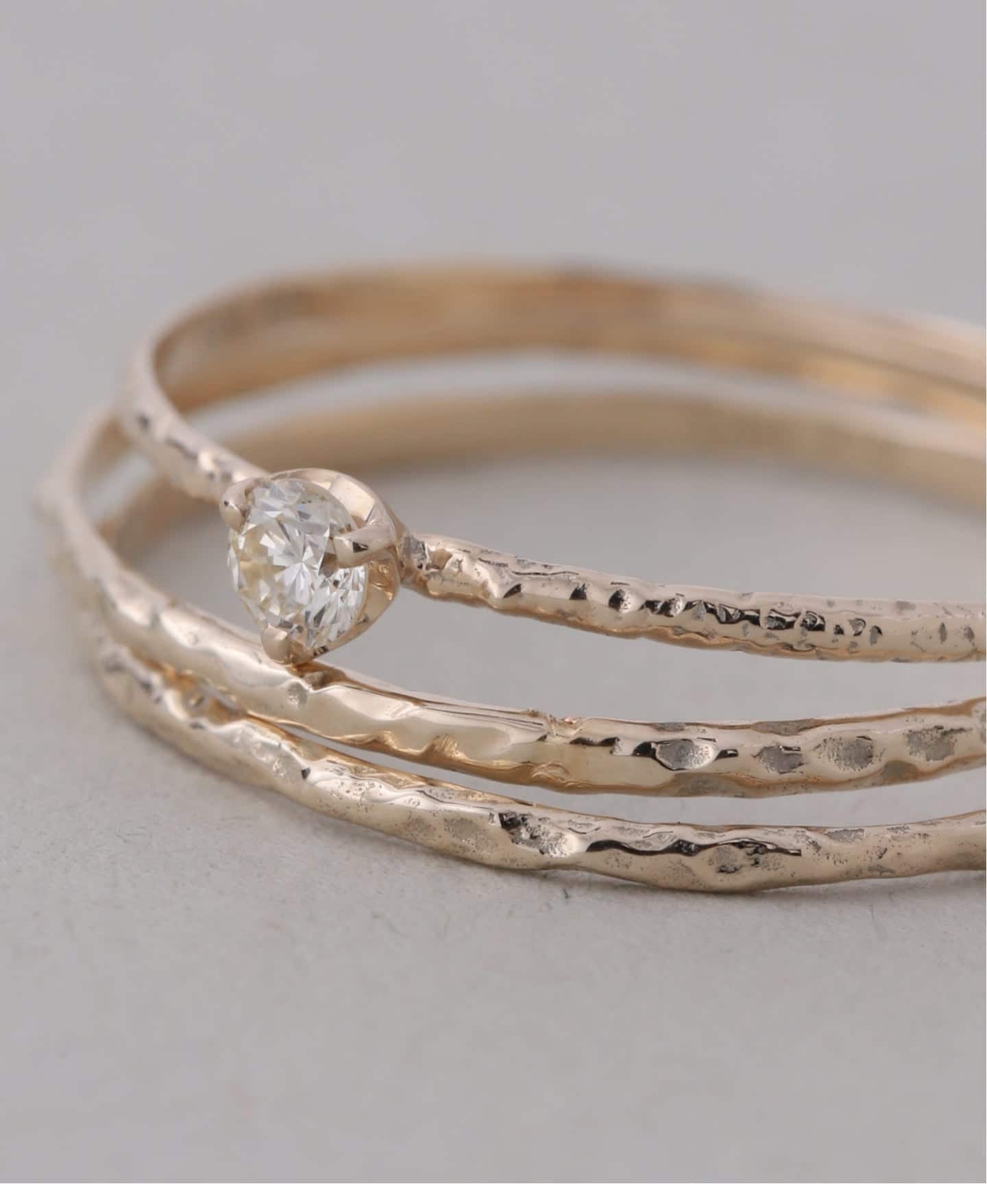 10thテクスチャー3本ダイヤリング K10（リング）｜Lilas（リラ）の通販