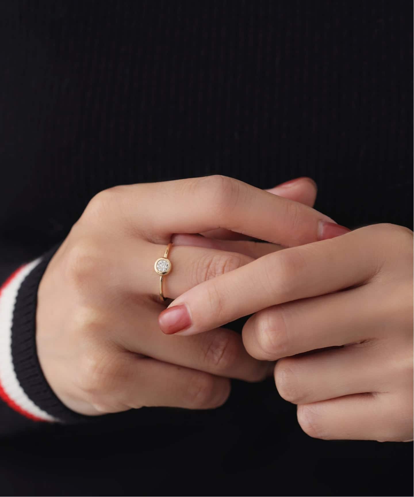 フクリン0.28ctダイヤリング K18（リング）｜Lilas（リラ）の通販