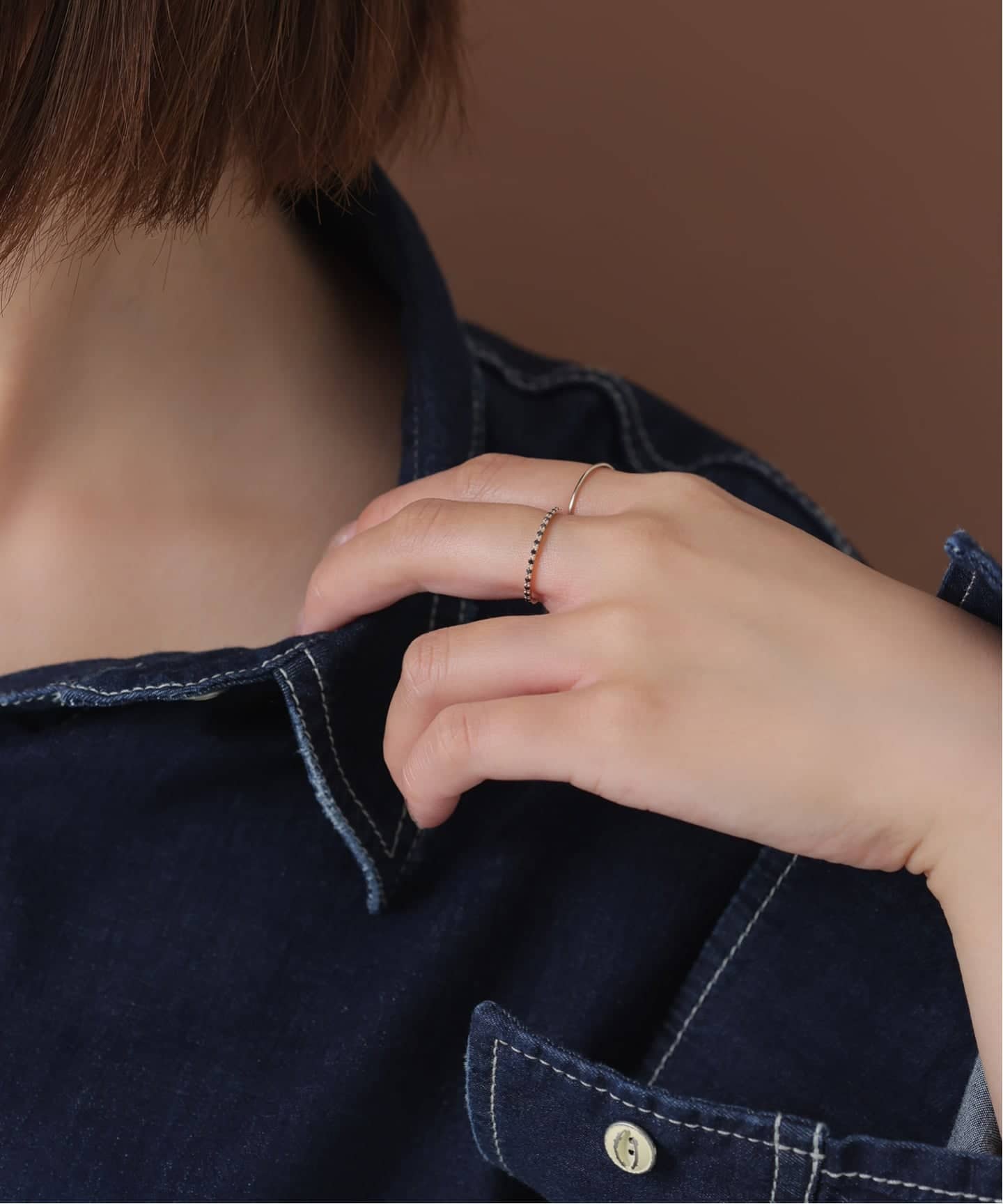 ブラックダイヤハーフエタニティーリング K10（リング）｜Lilas（リラ