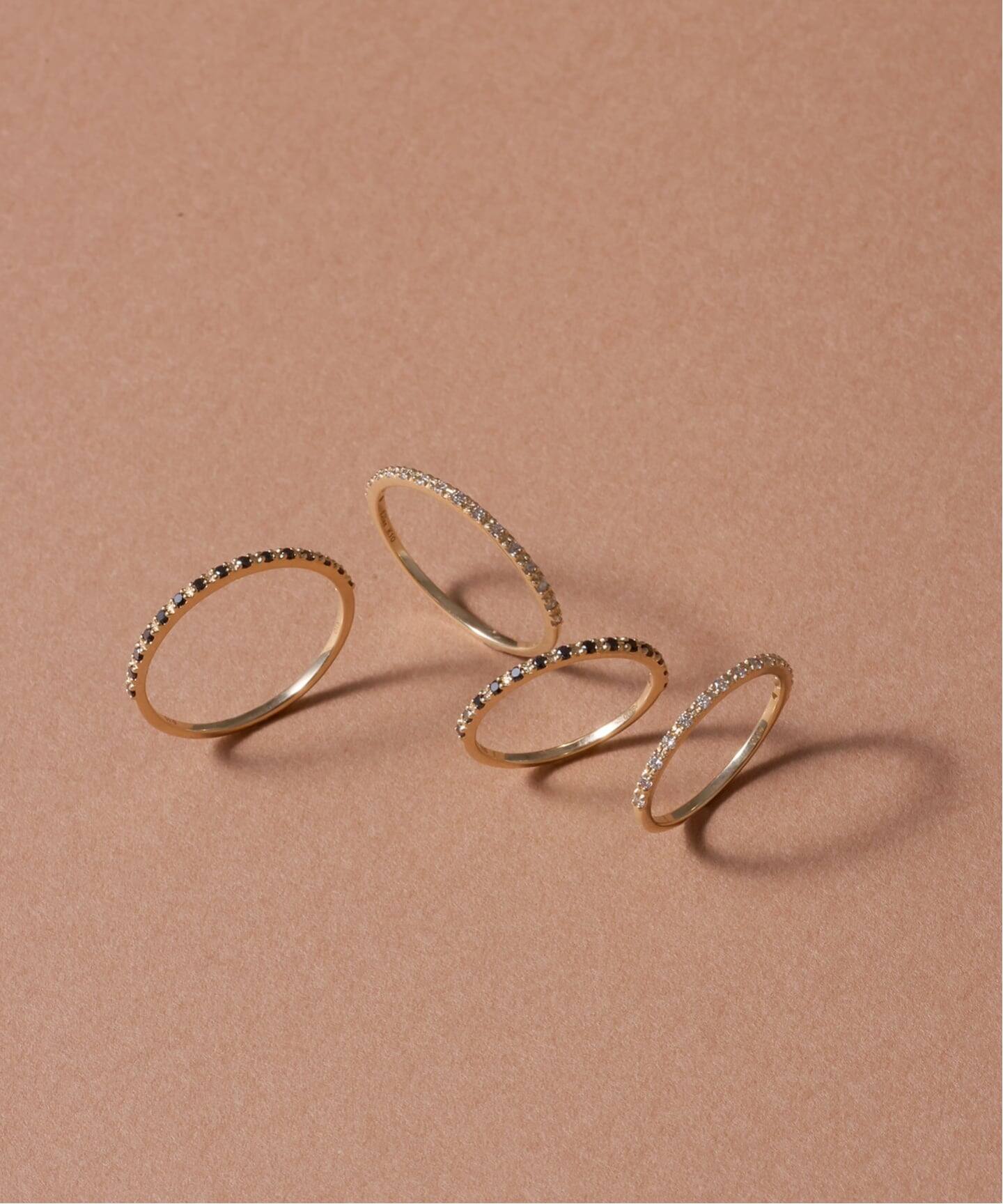 ブラックダイヤハーフエタニティーリング K10（リング）｜Lilas（リラ