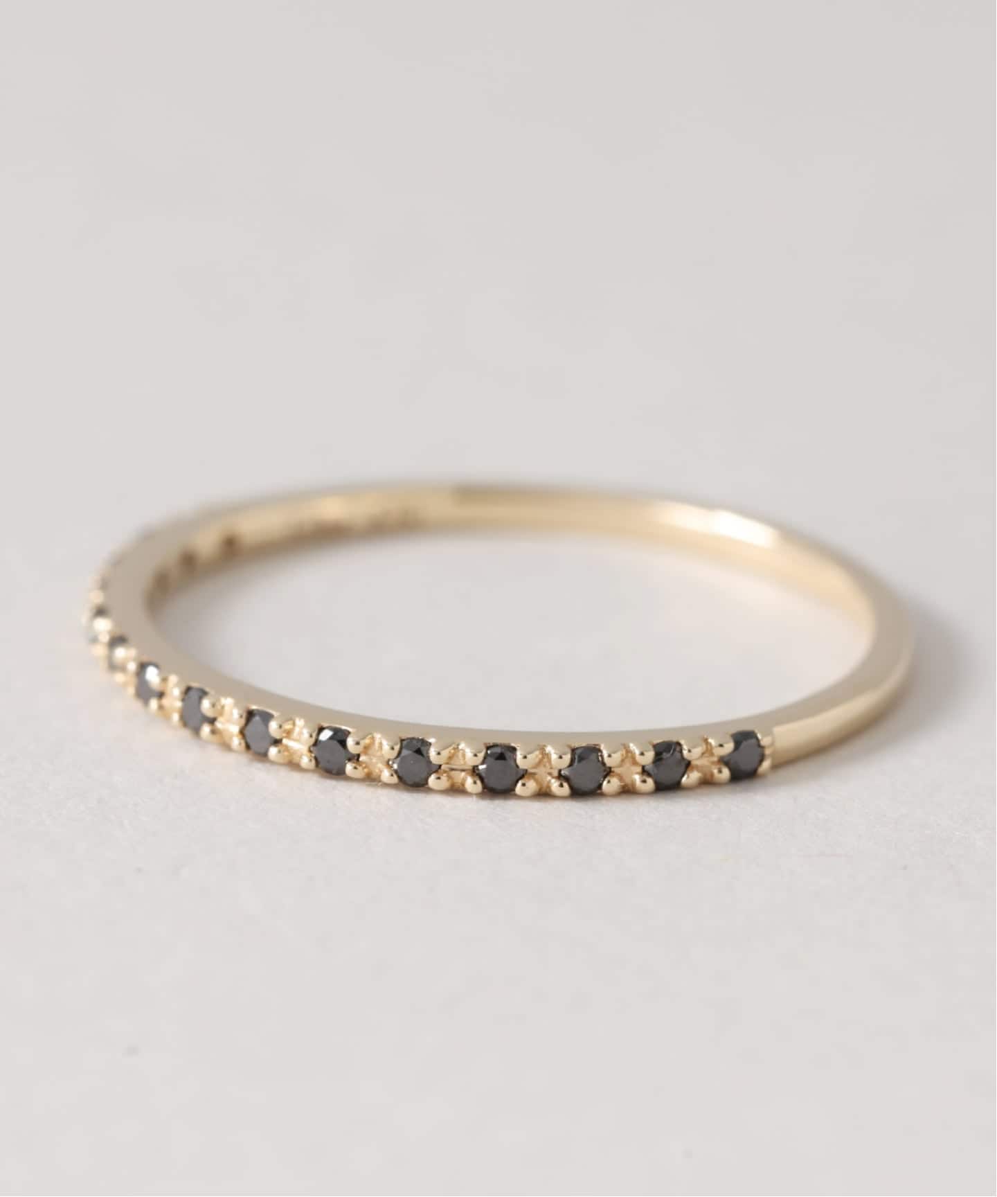 Lilas ブラックダイヤハーフエタニティーリング　13号 ブラックダイヤハーフエタニティーリング K10（リング）｜Lilas（リラ