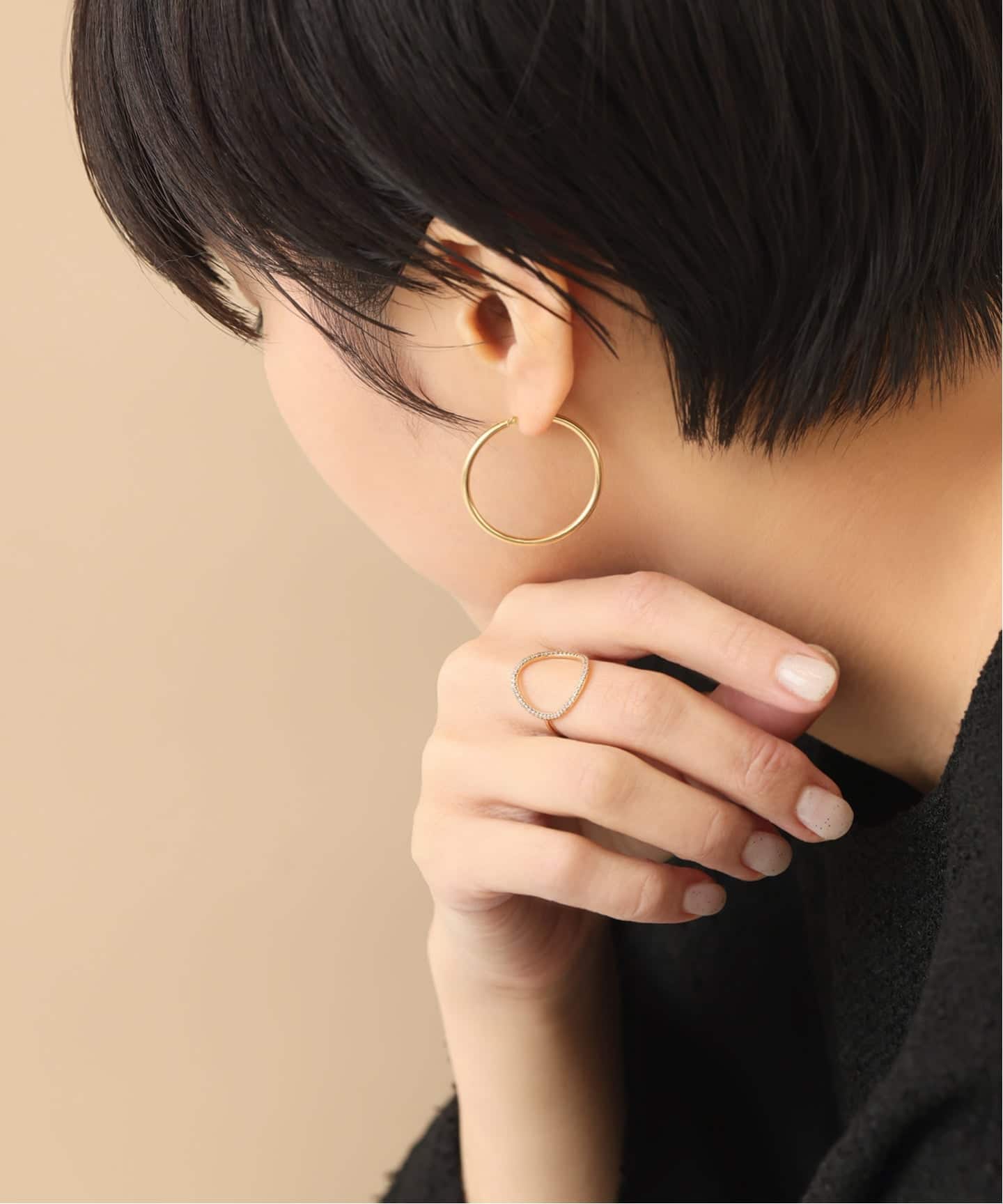 lilas リラ　ADオーバルラインダイヤリング　K10 ゴールド　15号 オーバルラインダイヤリング K10（リング）｜Lilas（リラ）の通販