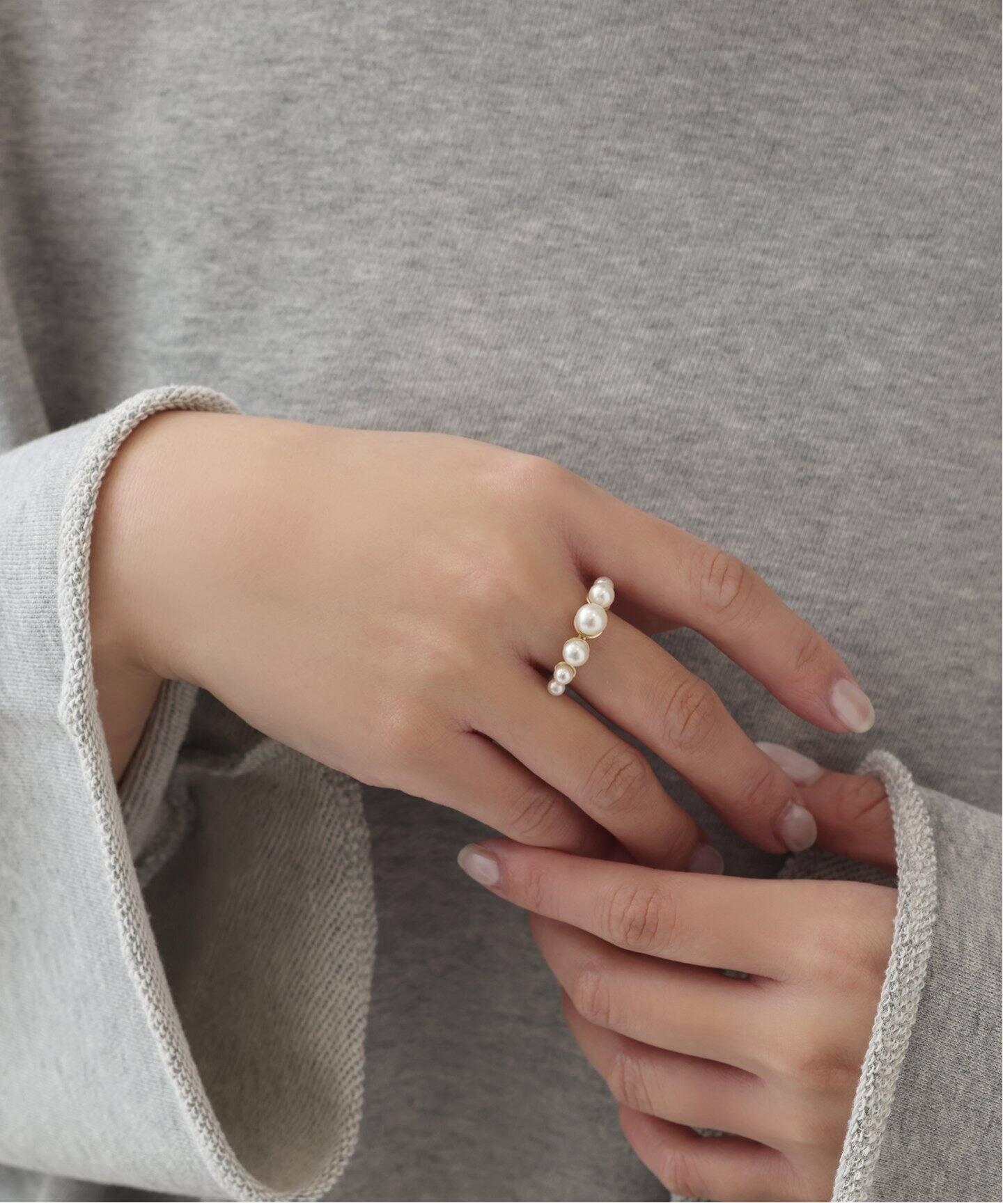 グラデーションパールリング K10（リング）｜Lilas（リラ）の通販 