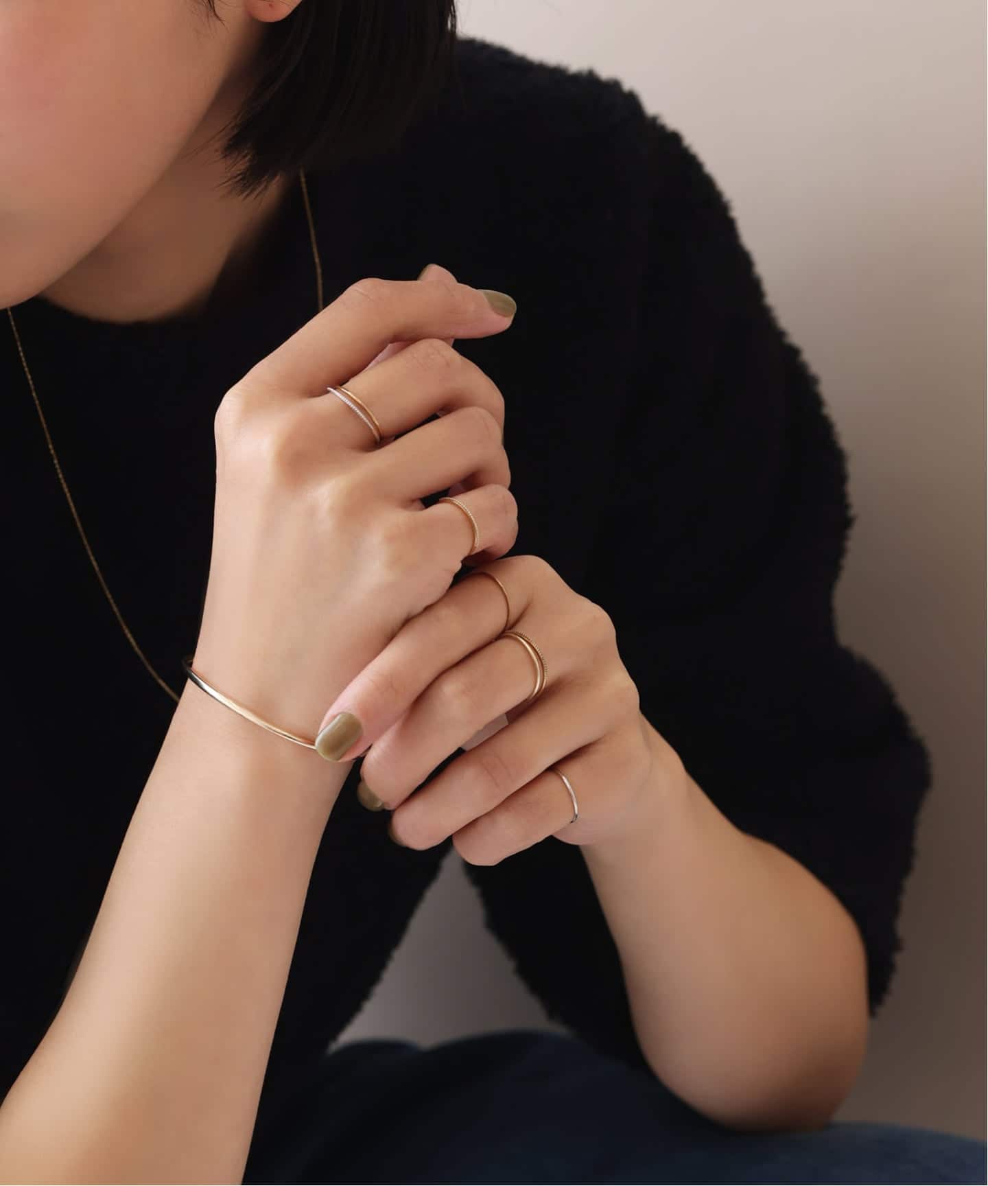 Lilas シンプルピンキーリングミル打ちK10 #1 シンプルピンキーリングミル打ちK10（リング）｜Lilas（リラ）の