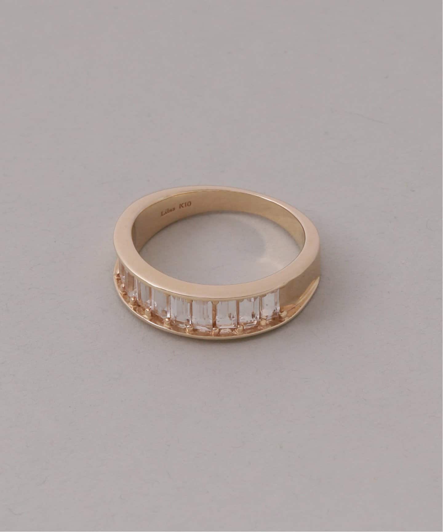 ホワイトトパーズバケット9ピースリング K10（リング）｜Lilas（リラ