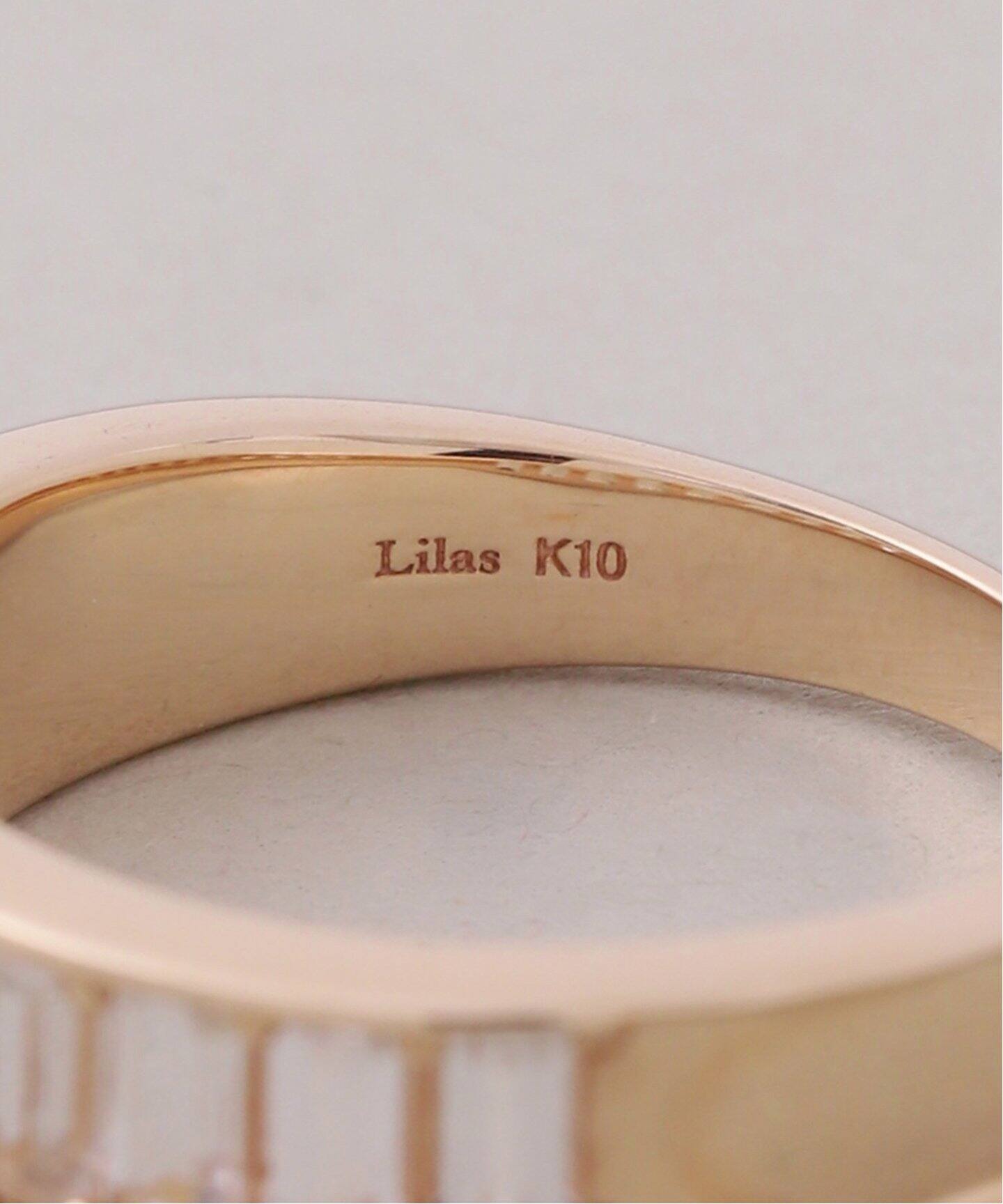 ホワイトトパーズバケット9ピースリング K10（リング）｜Lilas（リラ