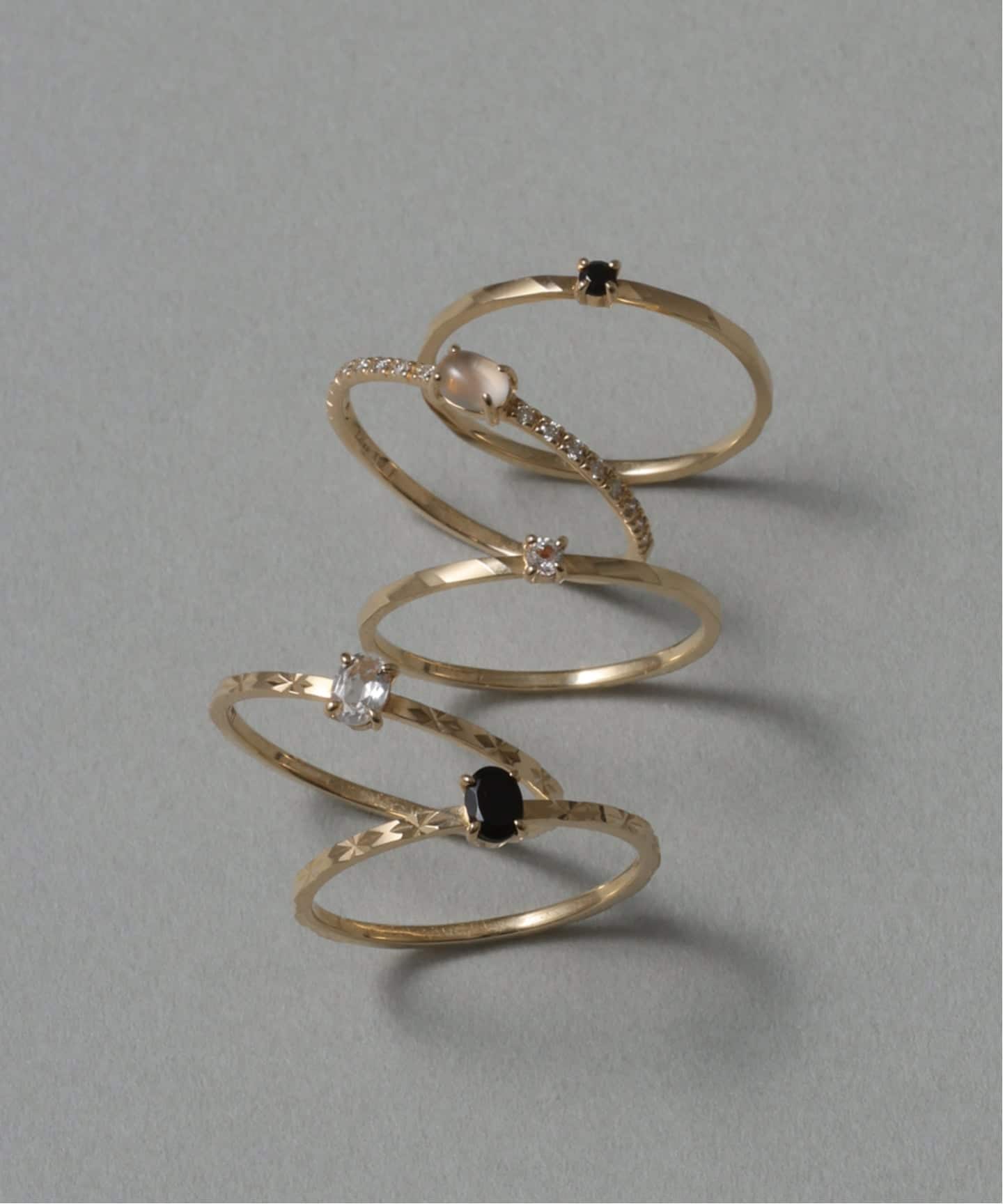 オーバルオニキスカットリングK10（リング）｜Lilas（リラ）の通販