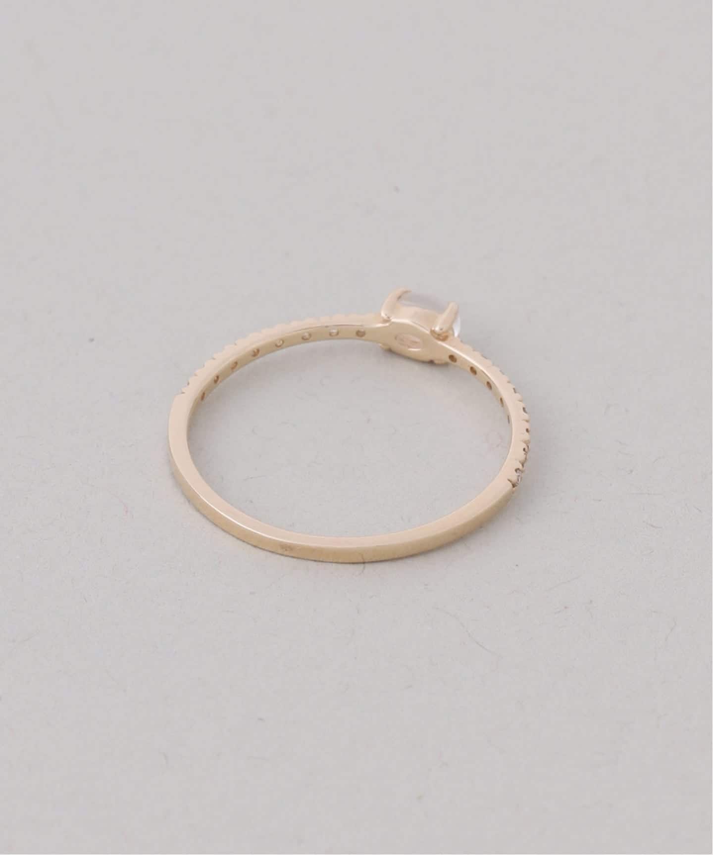 OVムーンストーンメレダイヤリング K10（リング）｜Lilas（リラ）の