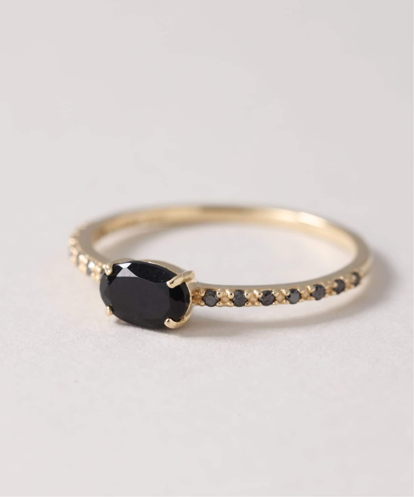 Lilas リラ スライスオニキスダイヤリング K10 11号 追加》スライスオニキスダイヤリングK10 | リラバイスピック