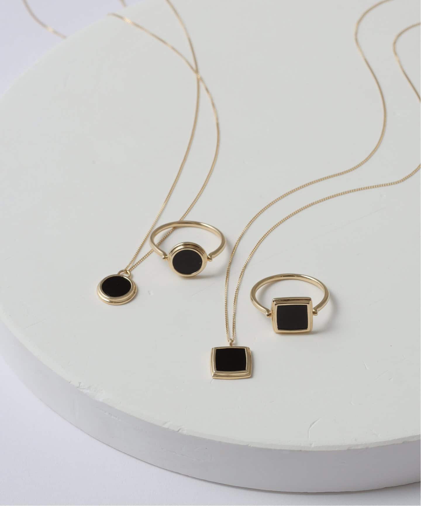 WEB限定》スライスオニキスサークルリング K10（リング）｜Lilas（リラ