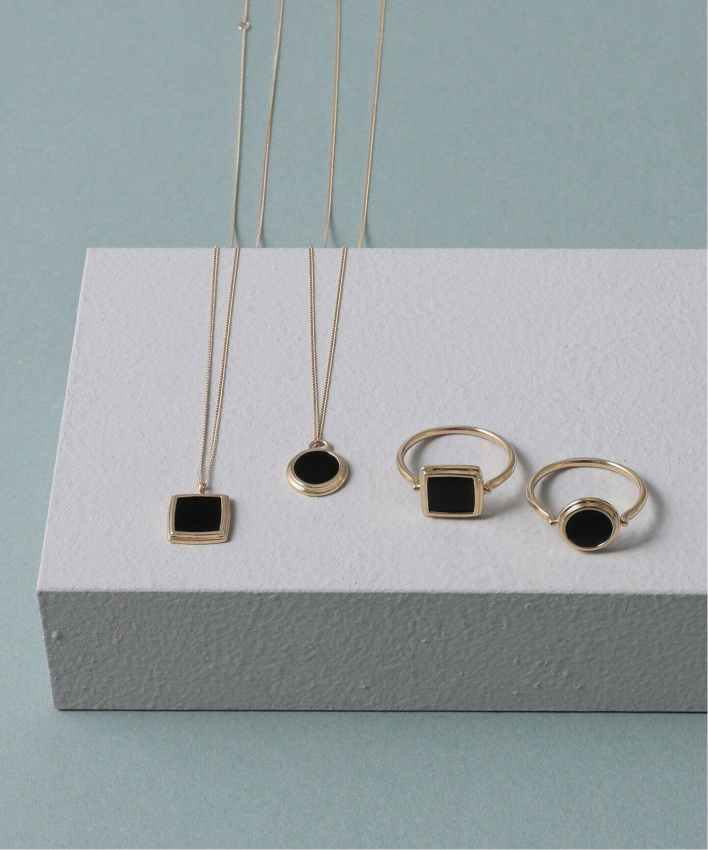 WEB限定》スライスオニキススクエアリング K10（リング）｜Lilas（リラ