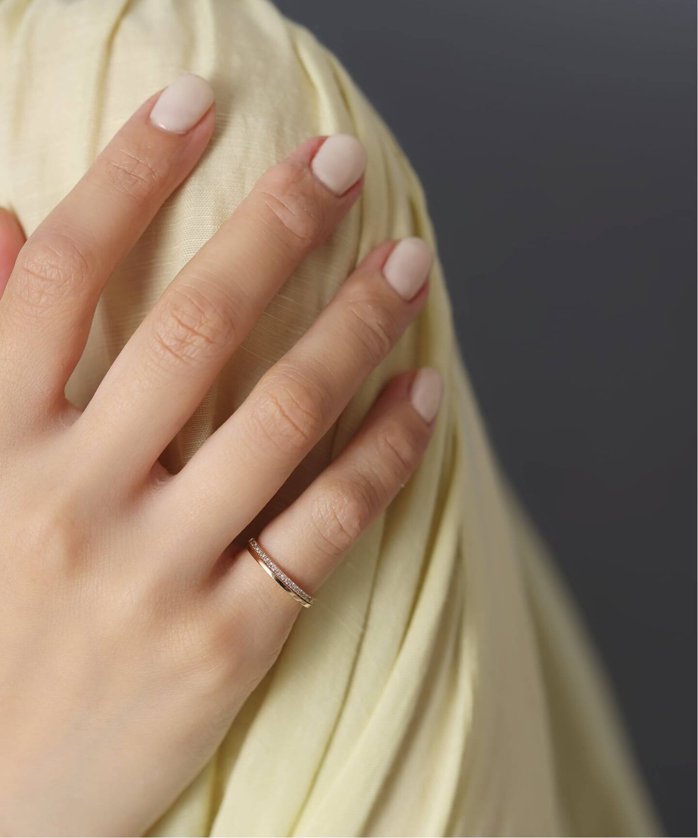 ダブルラインダイヤピンキーリング K10（リング）｜Lilas（リラ）の