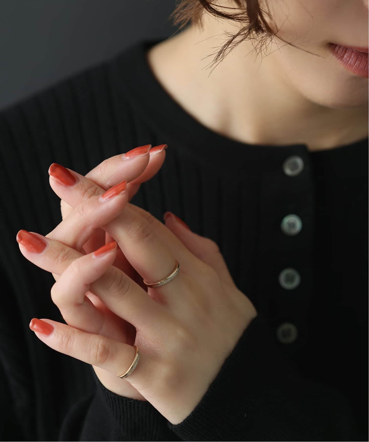 ダブルラインダイヤピンキーリング K10（リング）｜Lilas（リラ）の