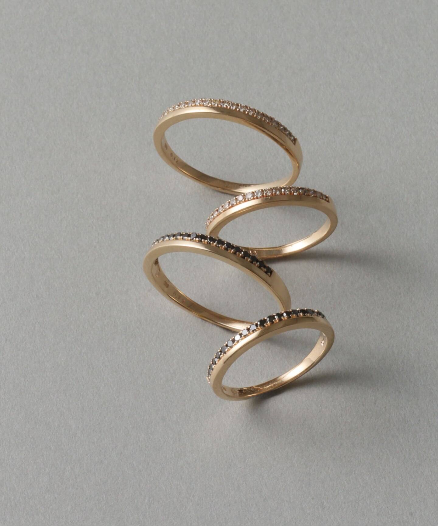 【Lilas】 ダイヤダブルサークルモチーフリング K10 13号 ダイヤダブルサークルモチーフリング K10 Wish upon my ring. リングに