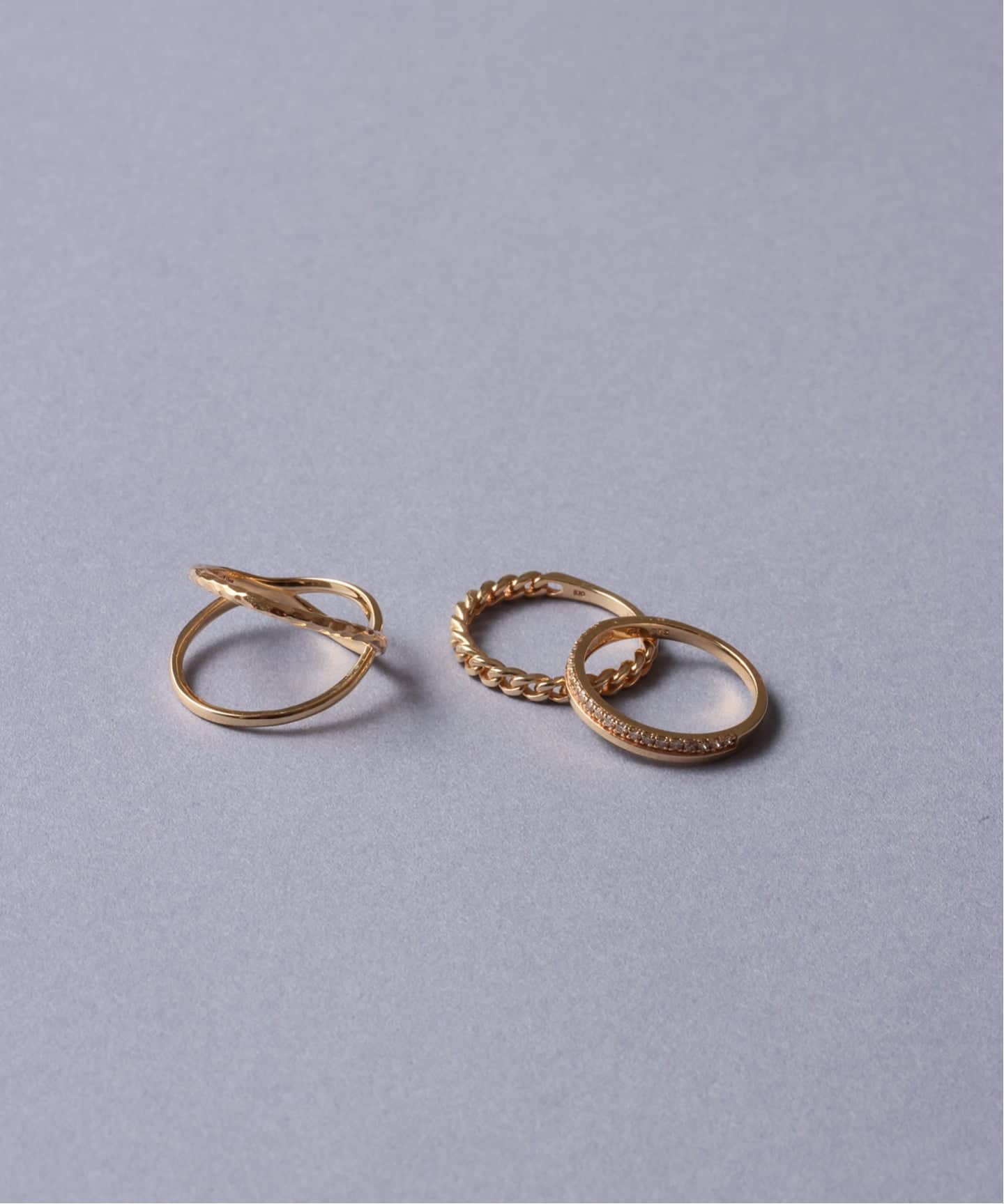 ダブルラインダイヤピンキーリング K10（リング）｜Lilas（リラ）の