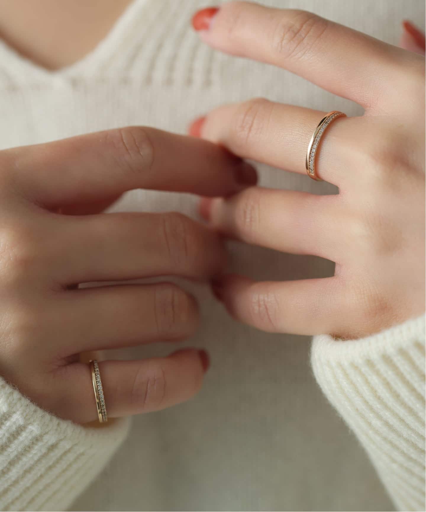 ダブルラインダイヤリング K10（リング）｜Lilas（リラ）の通販