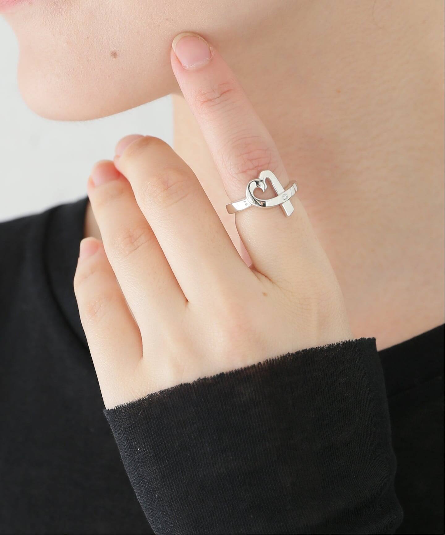 【美品】Tiffany&Co. ダブルラビングハート リング 11.5号 TIFFANY&Co. ティファニー ダブルラビングハート リング