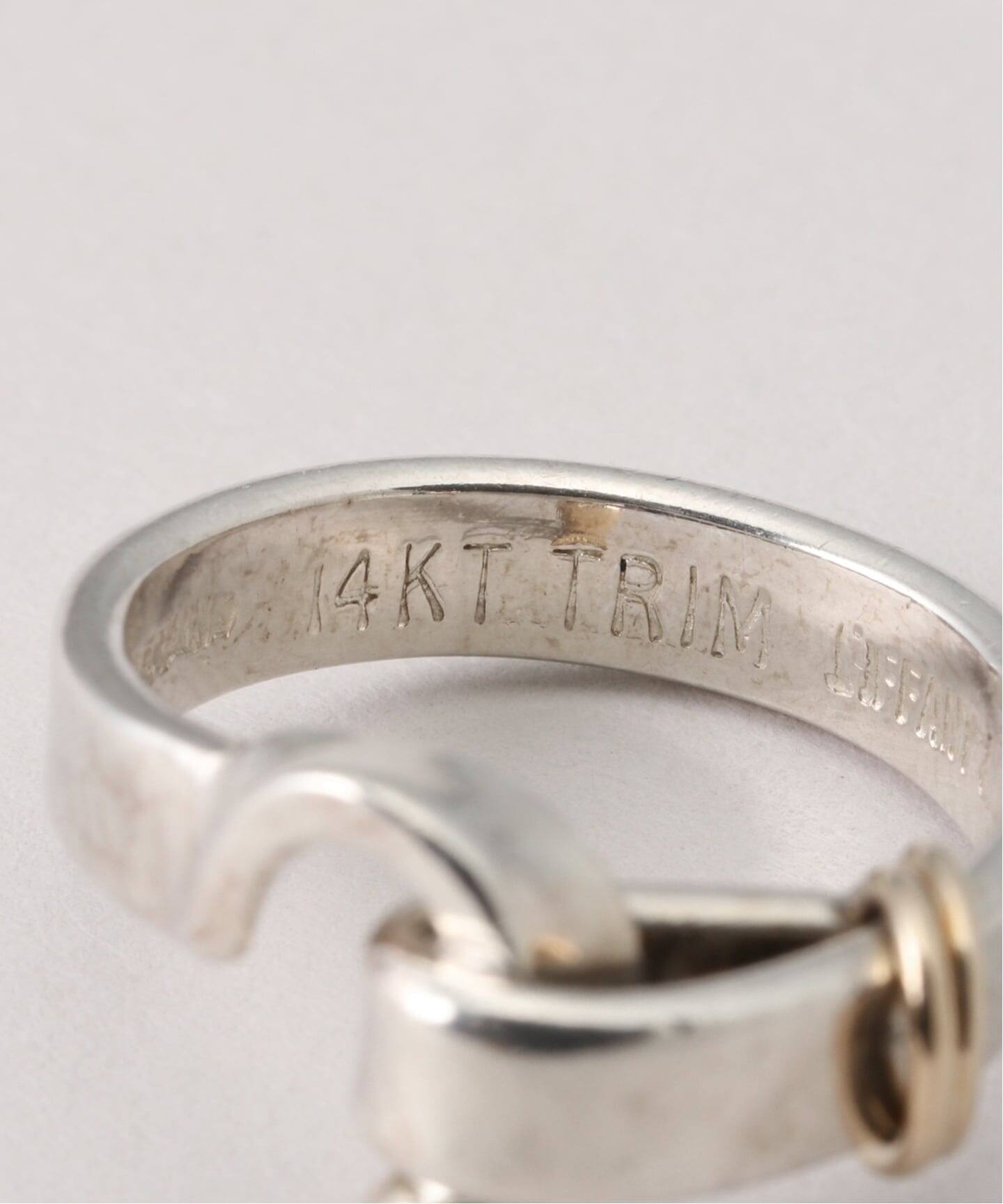 VINTAGE TIFFANY&Co.　ティファニー　Hook eye ring Vintage Tiffany & Co 18K Yellow Gold Silver Hook Eye Ball