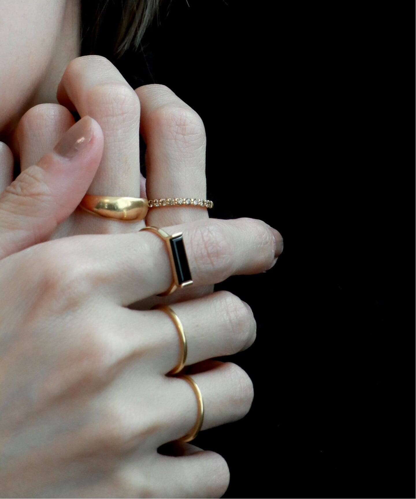 10K long bar onyx ring／11・13（リング）｜DECOUVERTE（デクー