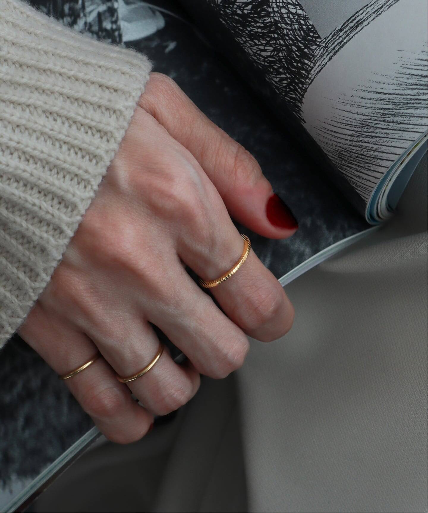 18K cut line ring／11・13（リング）｜DECOUVERTE（デクーヴェルト