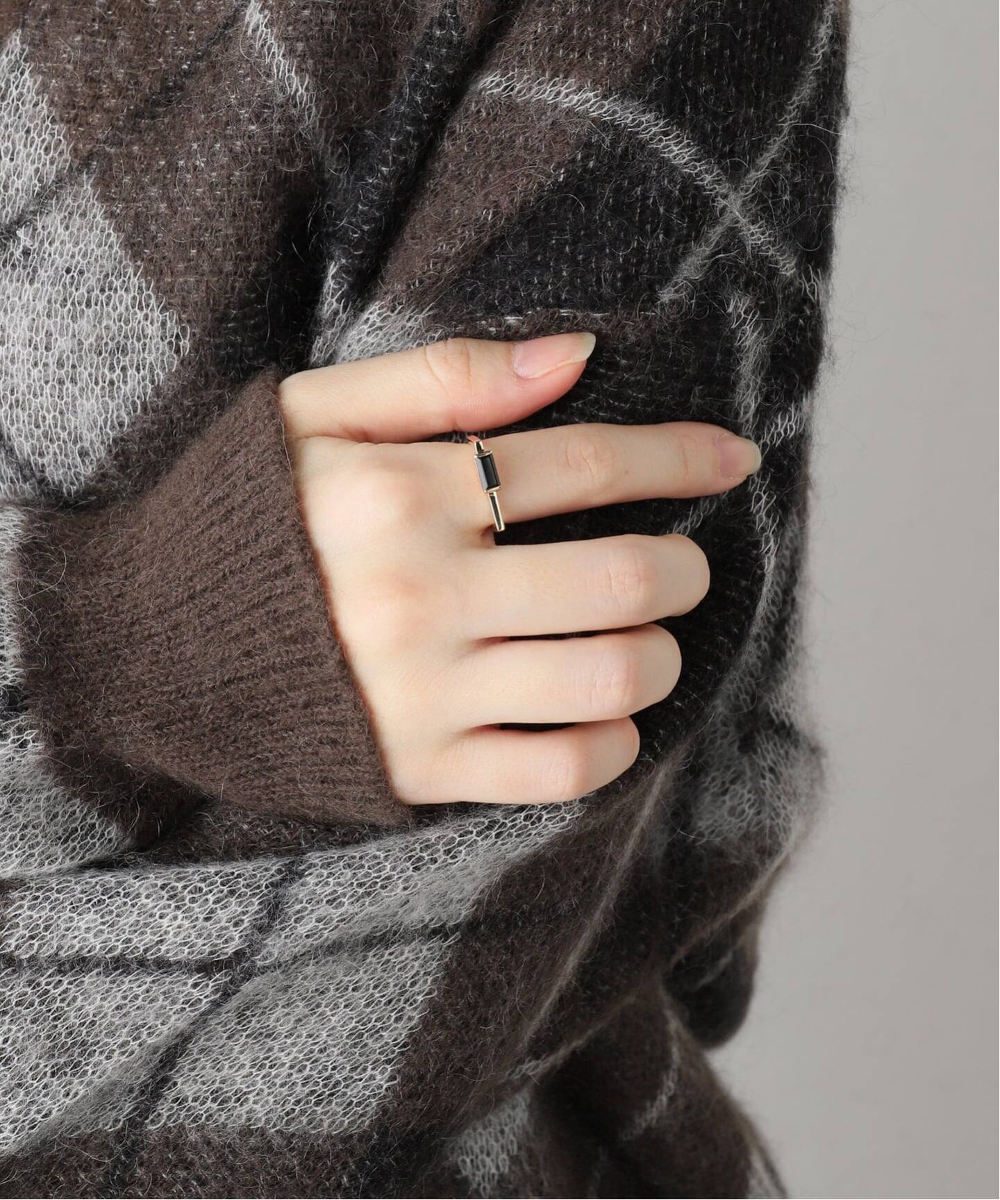 10K baquette onyx D ring／11（リング）｜DECOUVERTE（デクーヴェルト