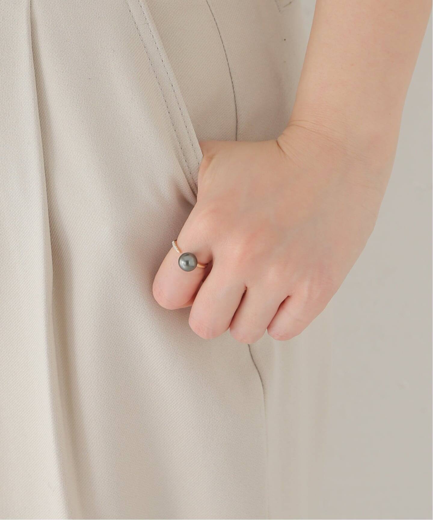 10K tahitian pearl gap ring／11・13（リング）｜DECOUVERTE（デクー
