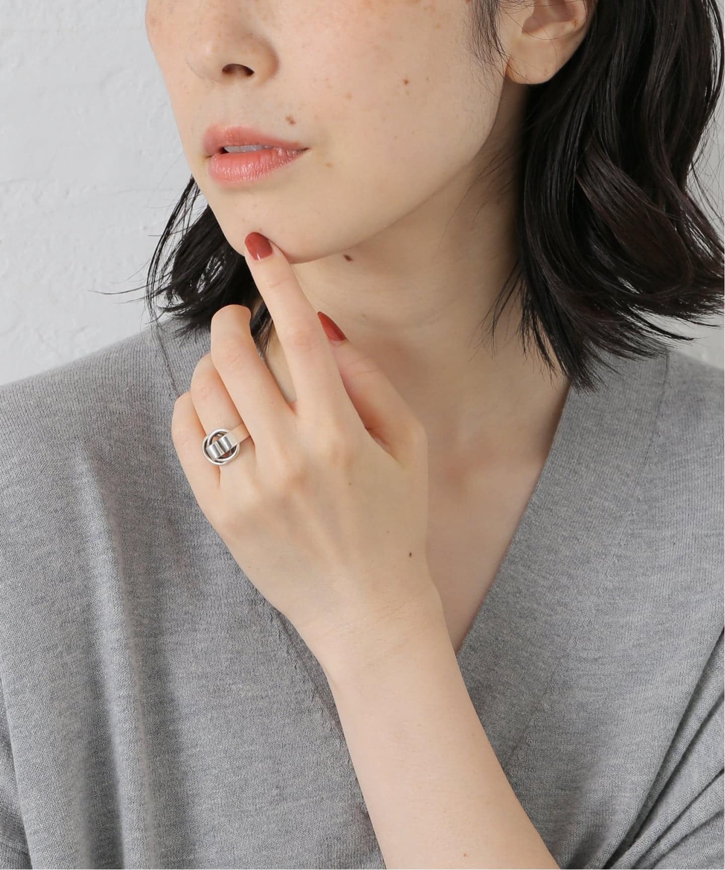 アクセサリー HERMES Deux Anneaux Ring Hermès Vintage Sterling Silver Deux Anneaux Band Ring