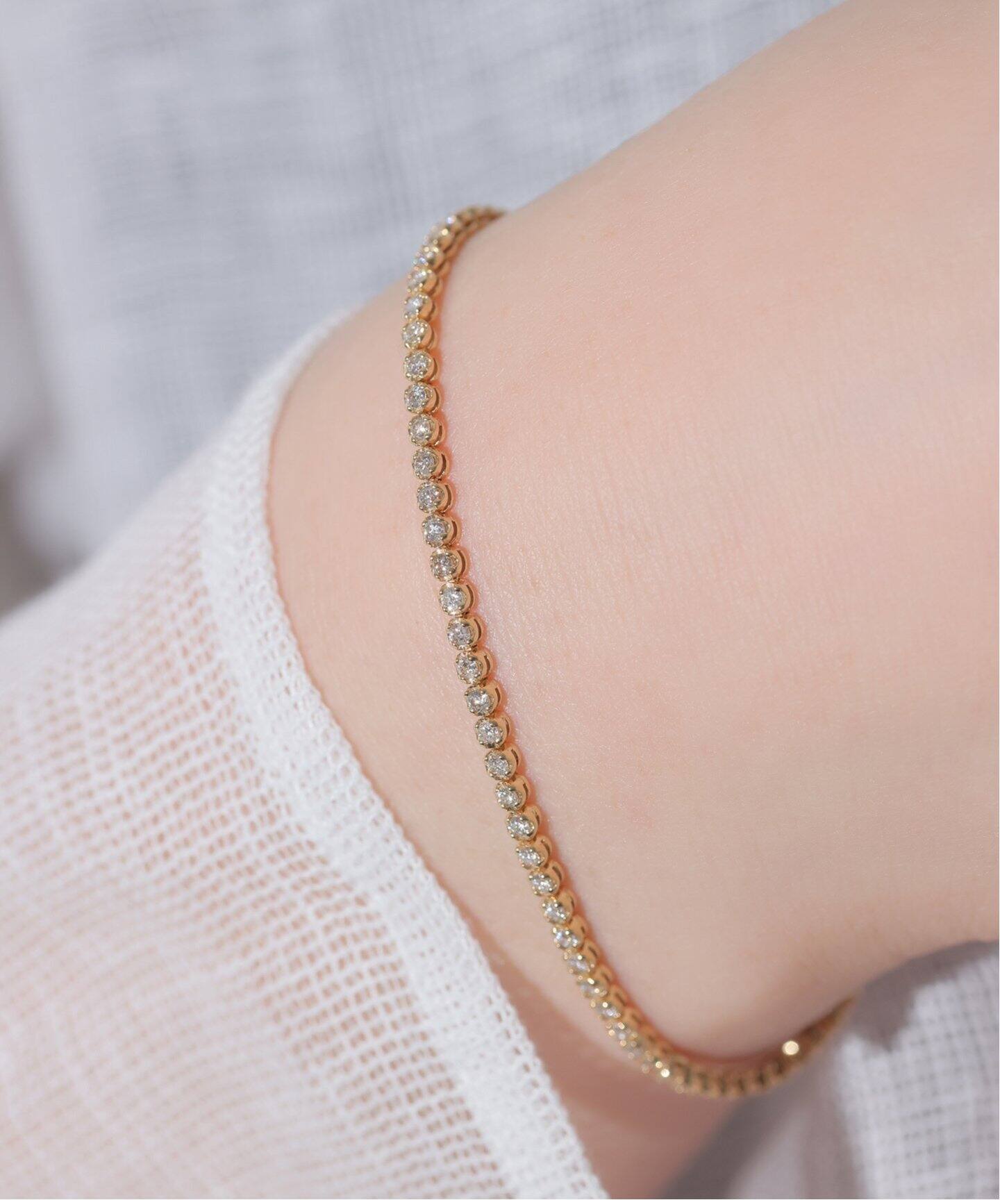 ダイヤテニスブレスレット1ct K18（ブレスレット・バングル）｜Lilas  