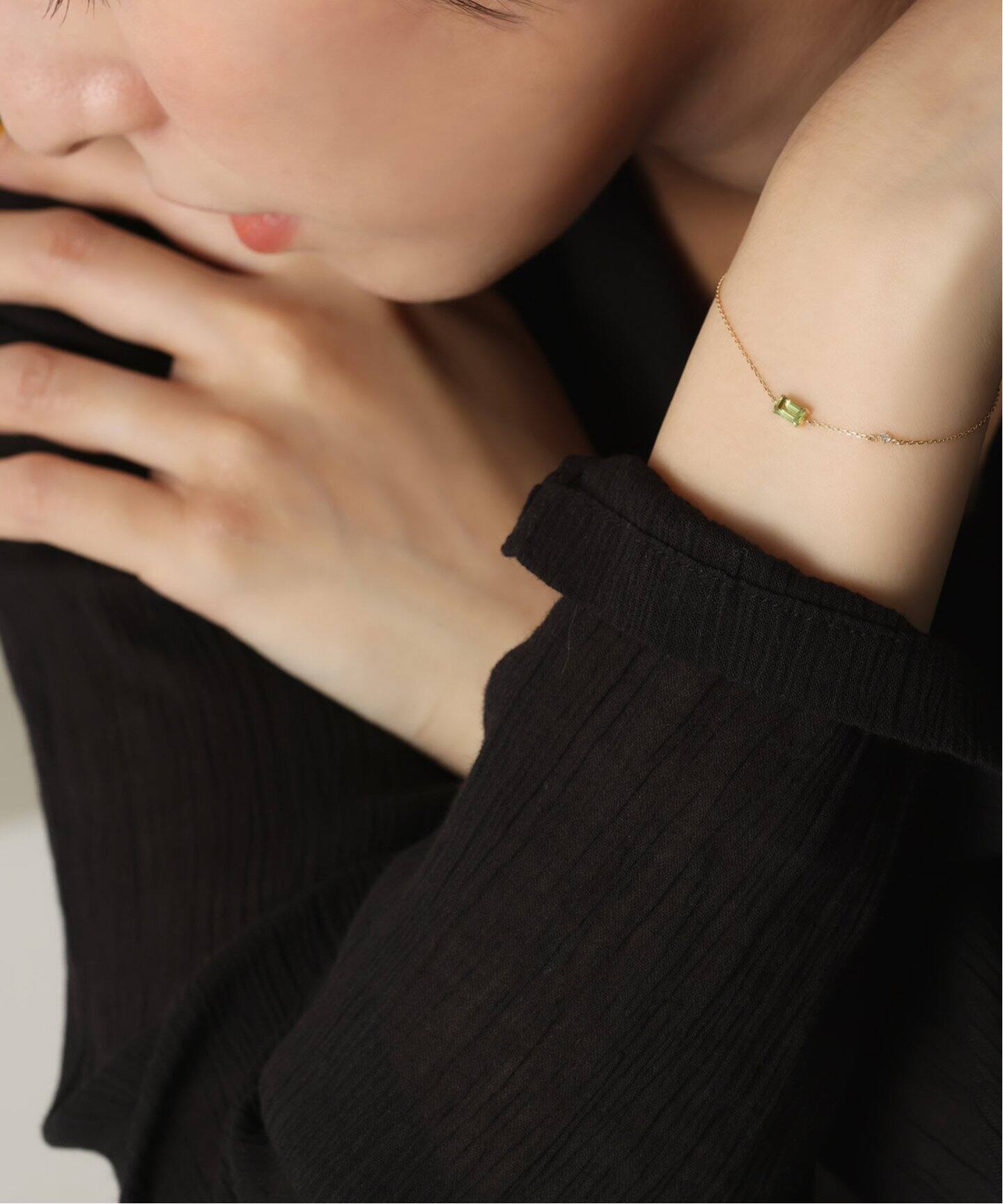 WEB限定》ペリドット*ダイヤブレスレット K10（ブレスレット・バングル 