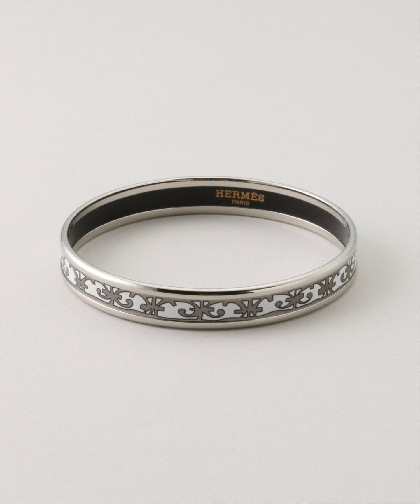 Hermes Paris Authentic Silver Tone Black Enamel Clic Clac H