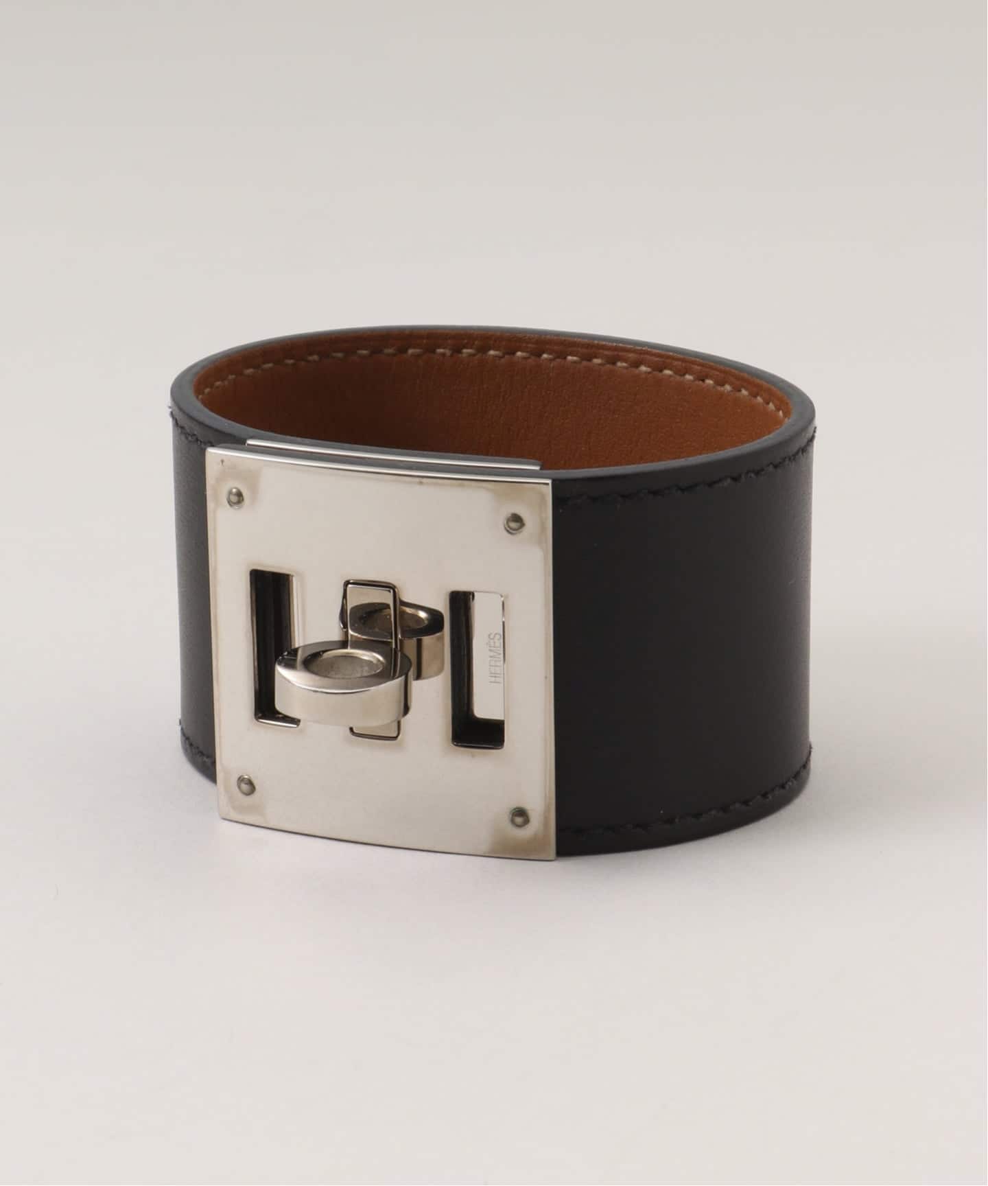 HERMES　エルメス ケリードッグ Cバングル　ブレスレット　:2018年 HERMES エルメス ブレスレット ケリードッグ ホワイト レザー C