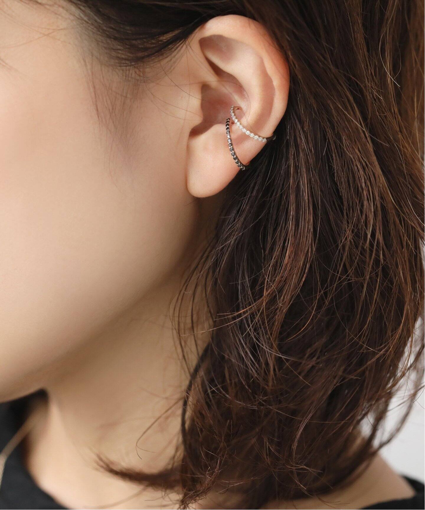 追加》オーバルダイヤエタニティーイヤーカフ K10（片耳）（イヤーカフ  