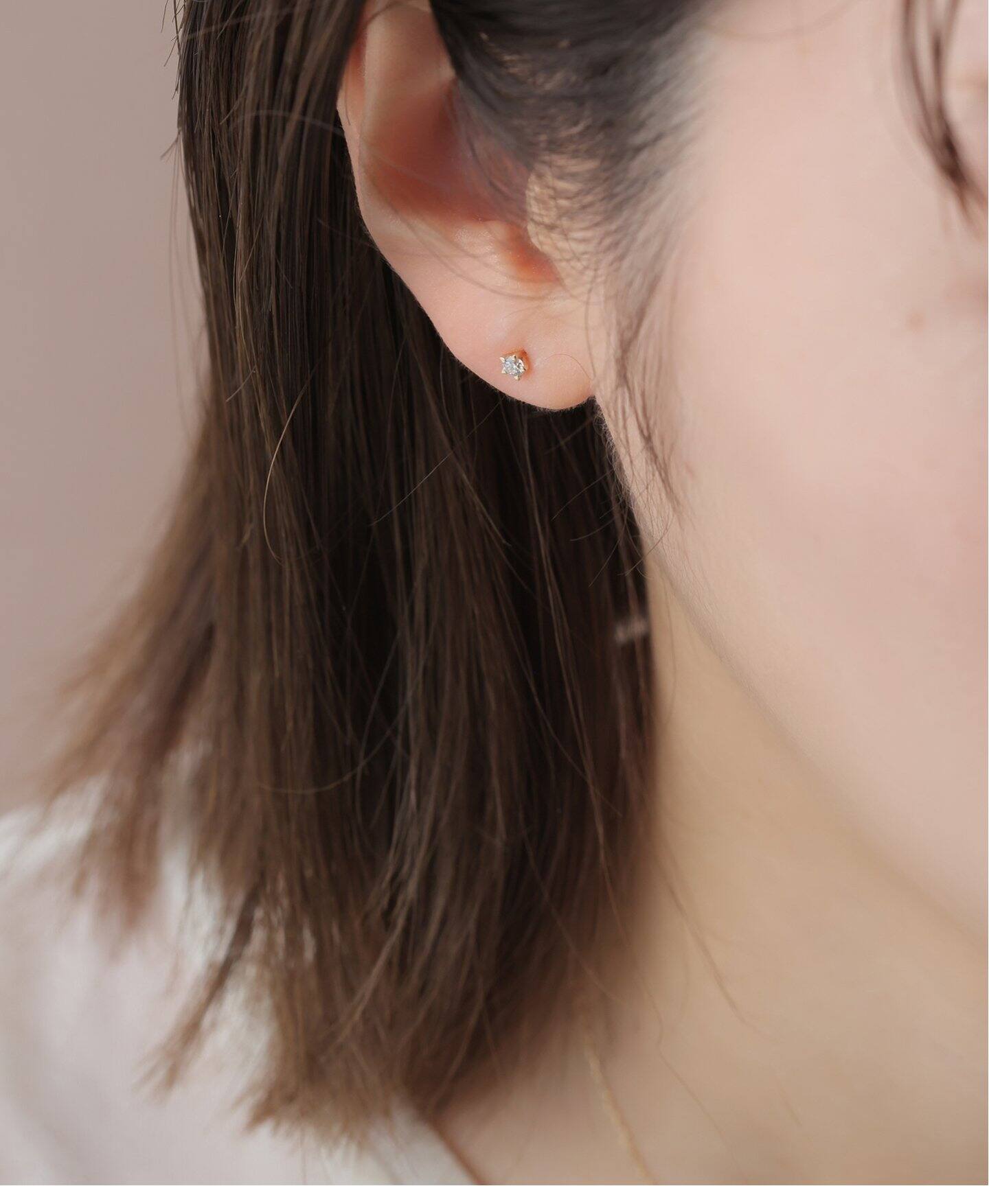 プチスターダイヤピアス K10（両耳）（ピアス（両耳用））｜Lilas 