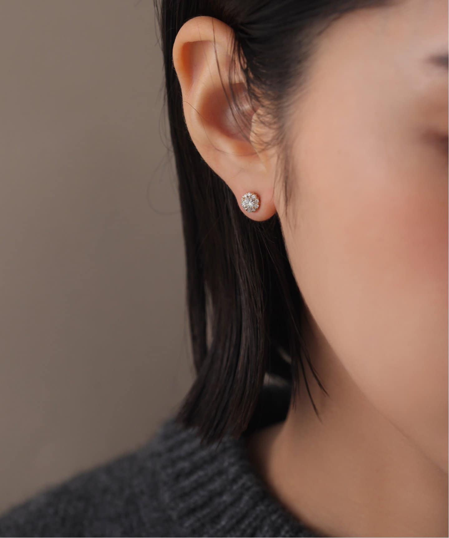 フクリン0.28ctダイヤピアス K18（両耳）（ピアス（両耳用