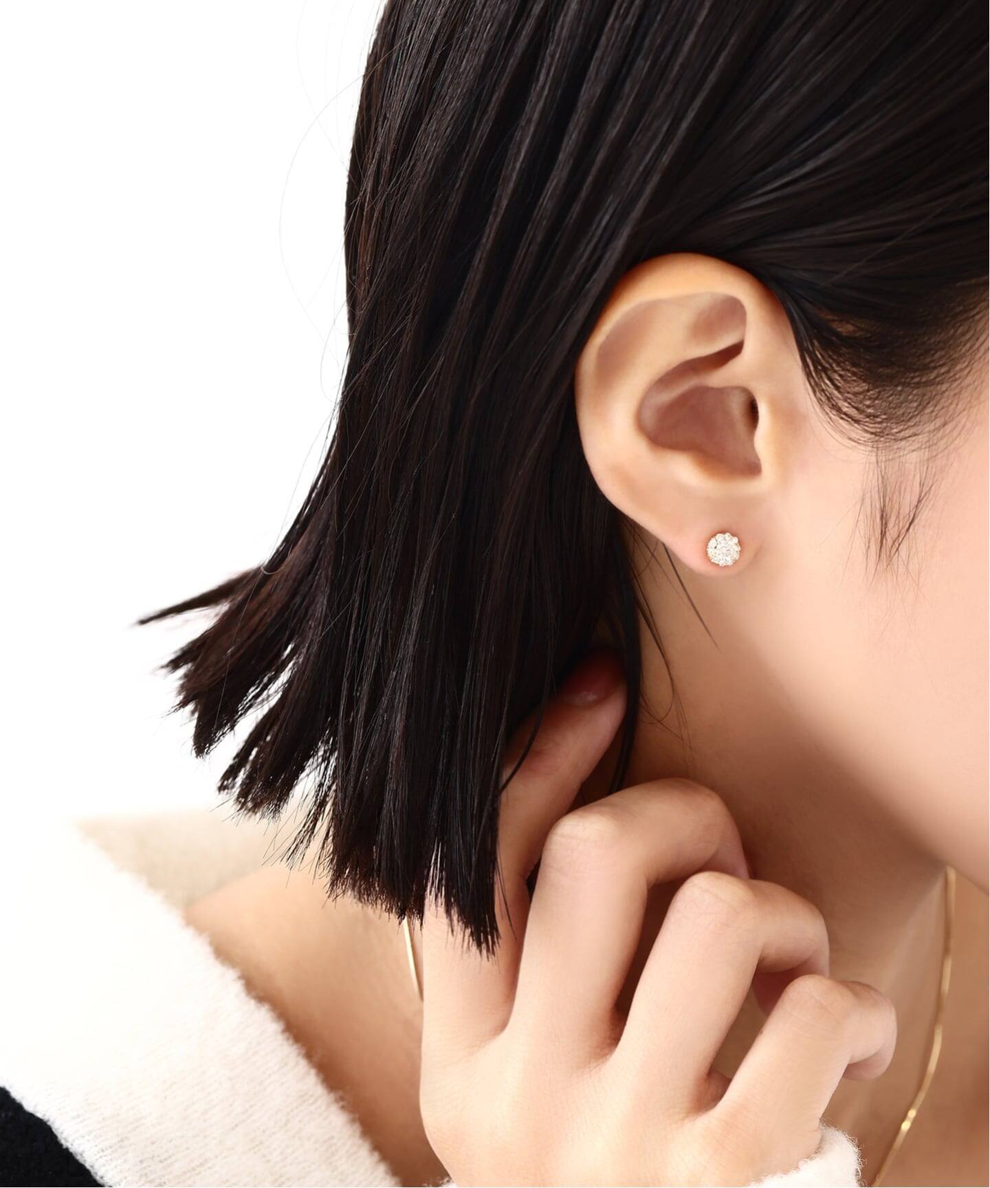 0.6ctサイドダイヤピアス K18（両耳）（ピアス（両耳用））｜Lilas