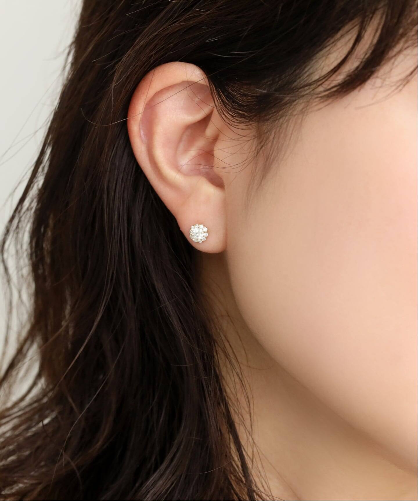 追加》0.6ctサイドダイヤピアス K18（両耳）（ピアス（両耳用 