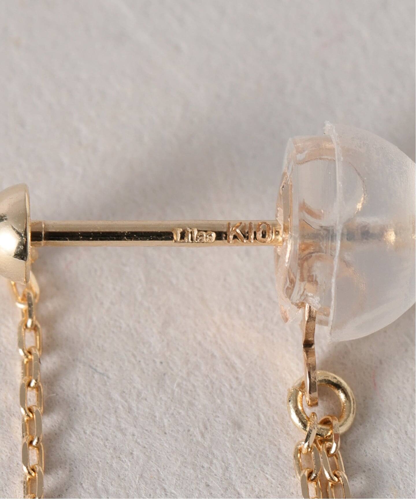 WEB限定》デュアルチェーンダイヤピアス K10（両耳）（ピアス（両耳用